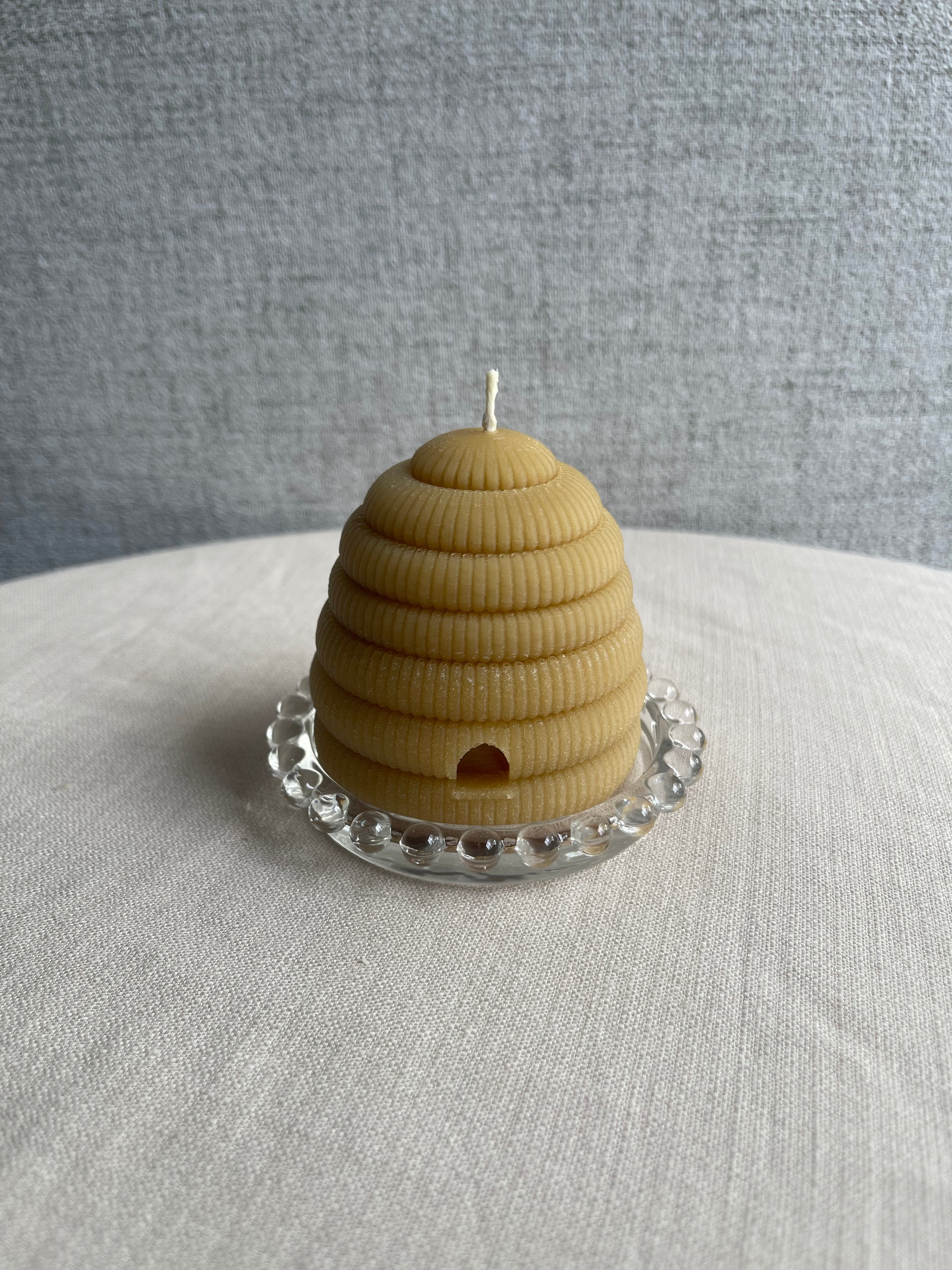 Elegant Beaded Glass Candle Plate