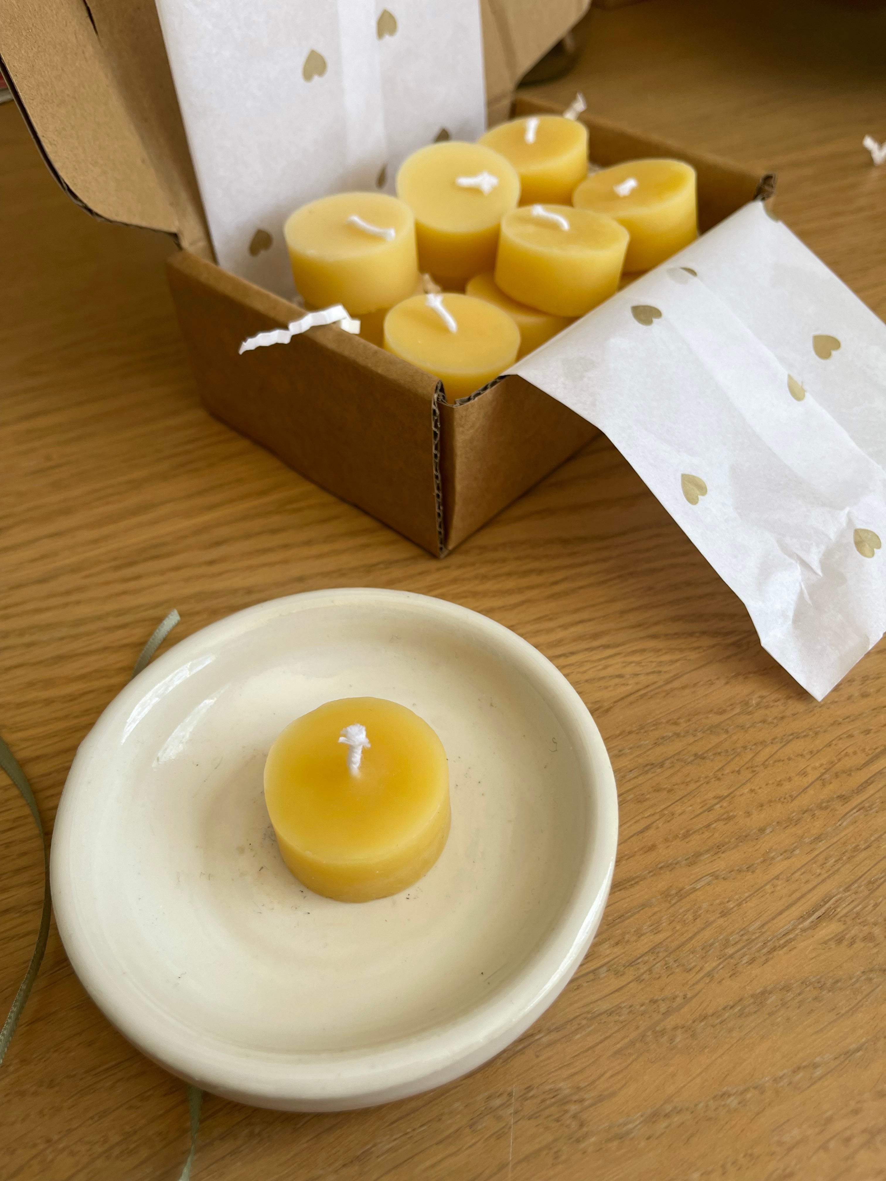 Handmade Australian Beeswax Tealight Candles - 8 Pack, 16 Pack, 24 Pack