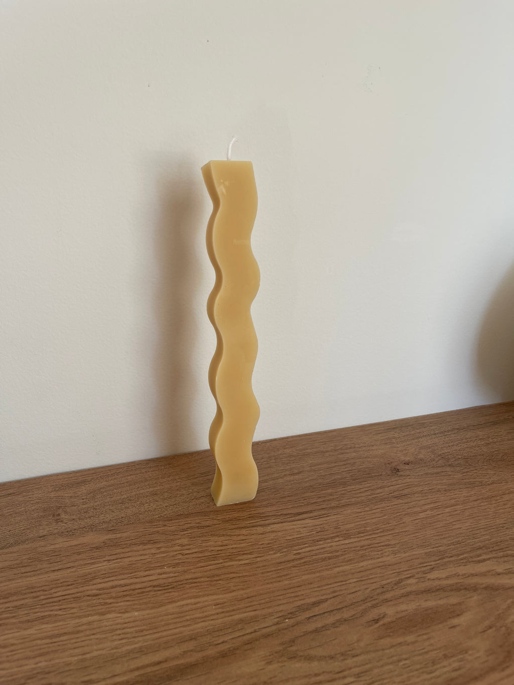 Wavy Beeswax Taper Candle