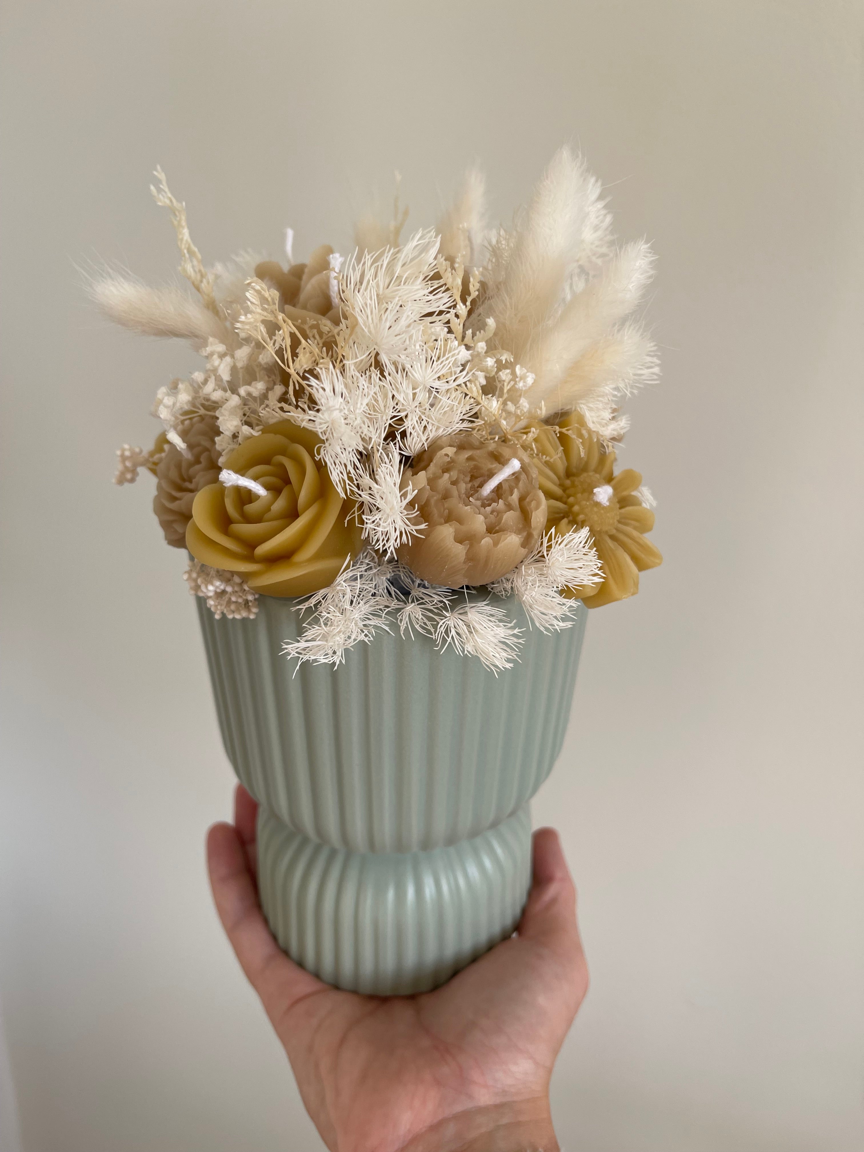 Handmade Beeswax Flower Candle Bouquet: Natural Home Décor Gift