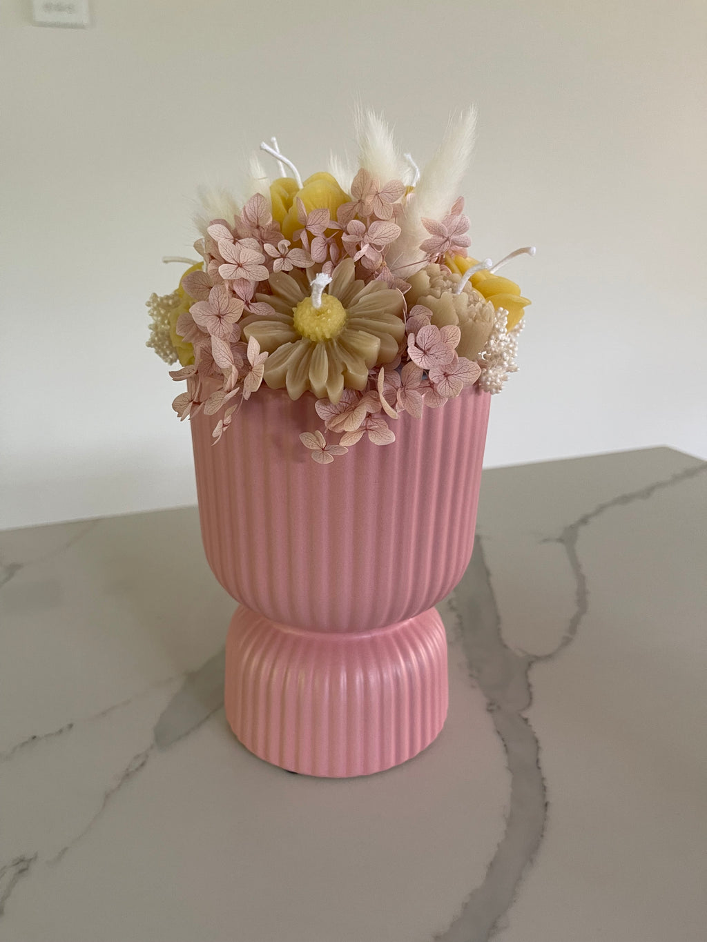 Handmade Beeswax Flower Candle Bouquet: Natural Home Décor Gift