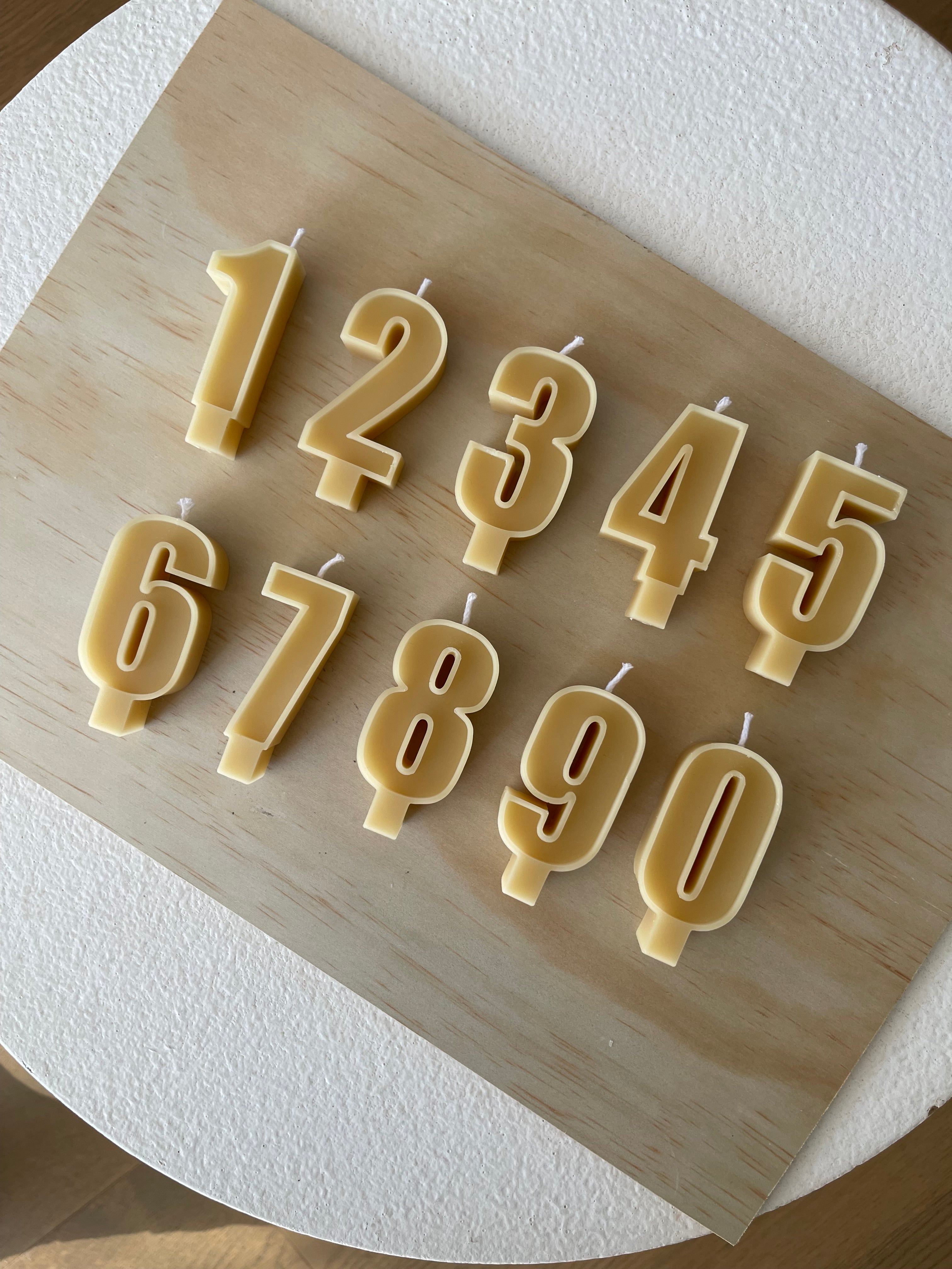 Handmade Beeswax Birthday Number Candle | Cake Topper