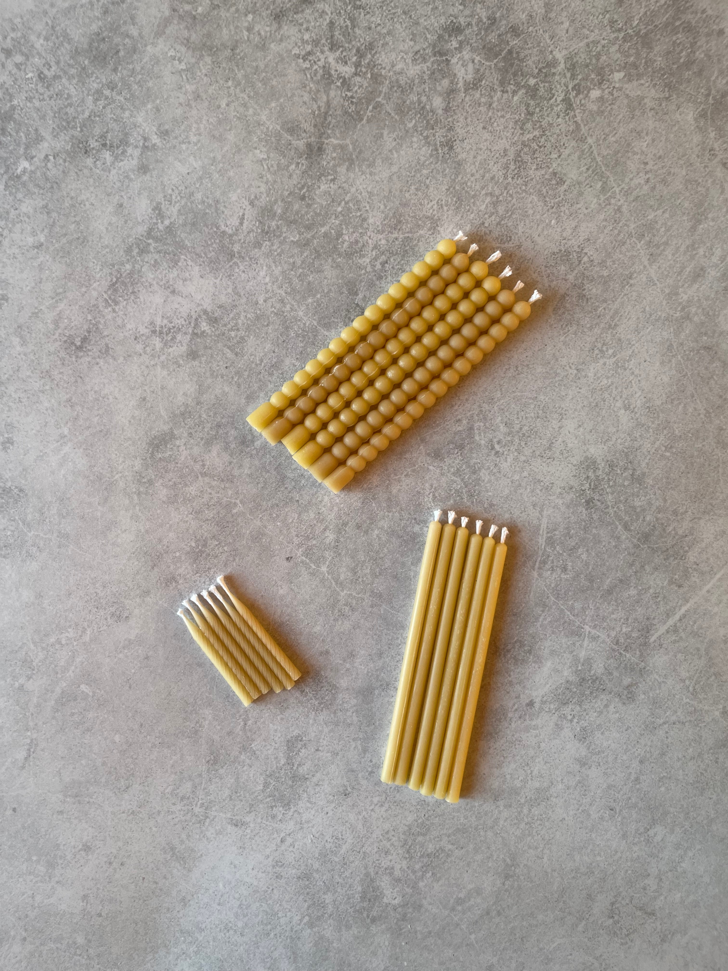 Slim Beeswax Birthday Candles 6 Pack