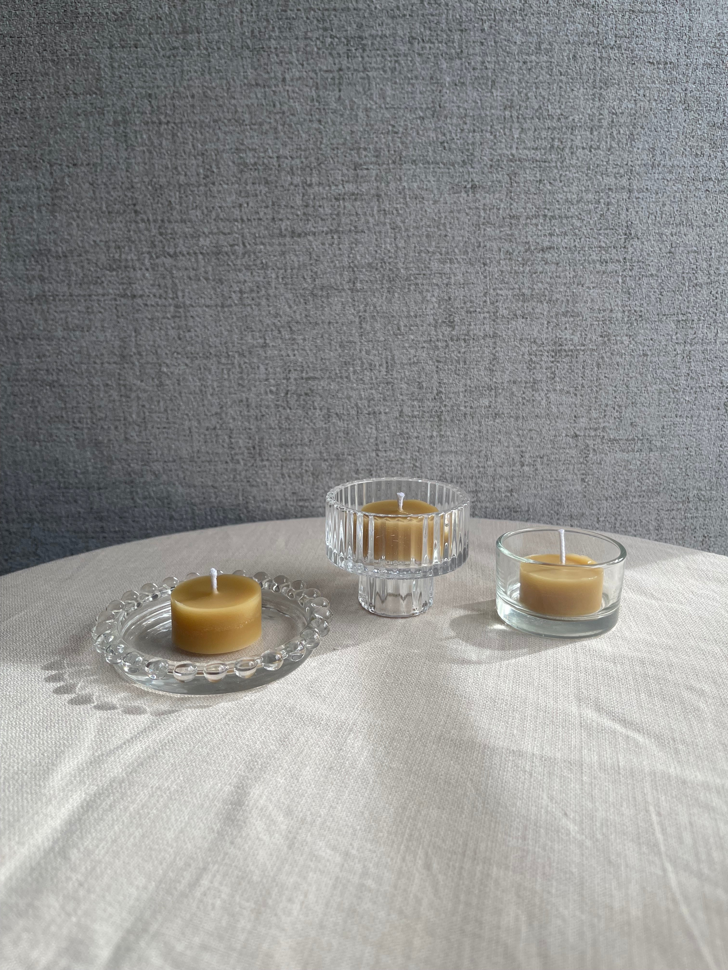 2-in-1 Reversible Ribbed Glass Candle Holder