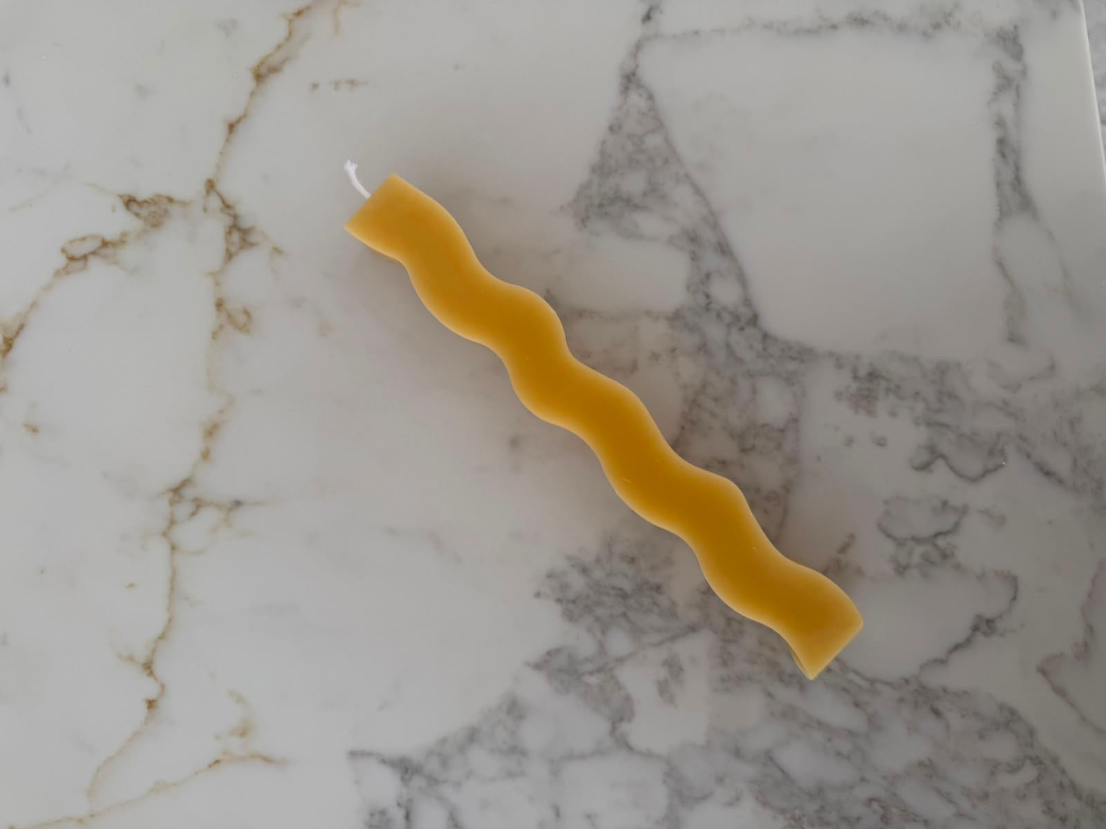 Wavy Beeswax Taper Candle