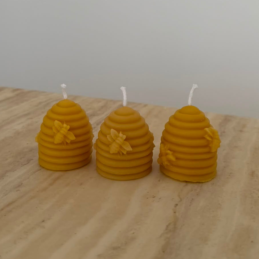 Beeswax Beehive Candle Set