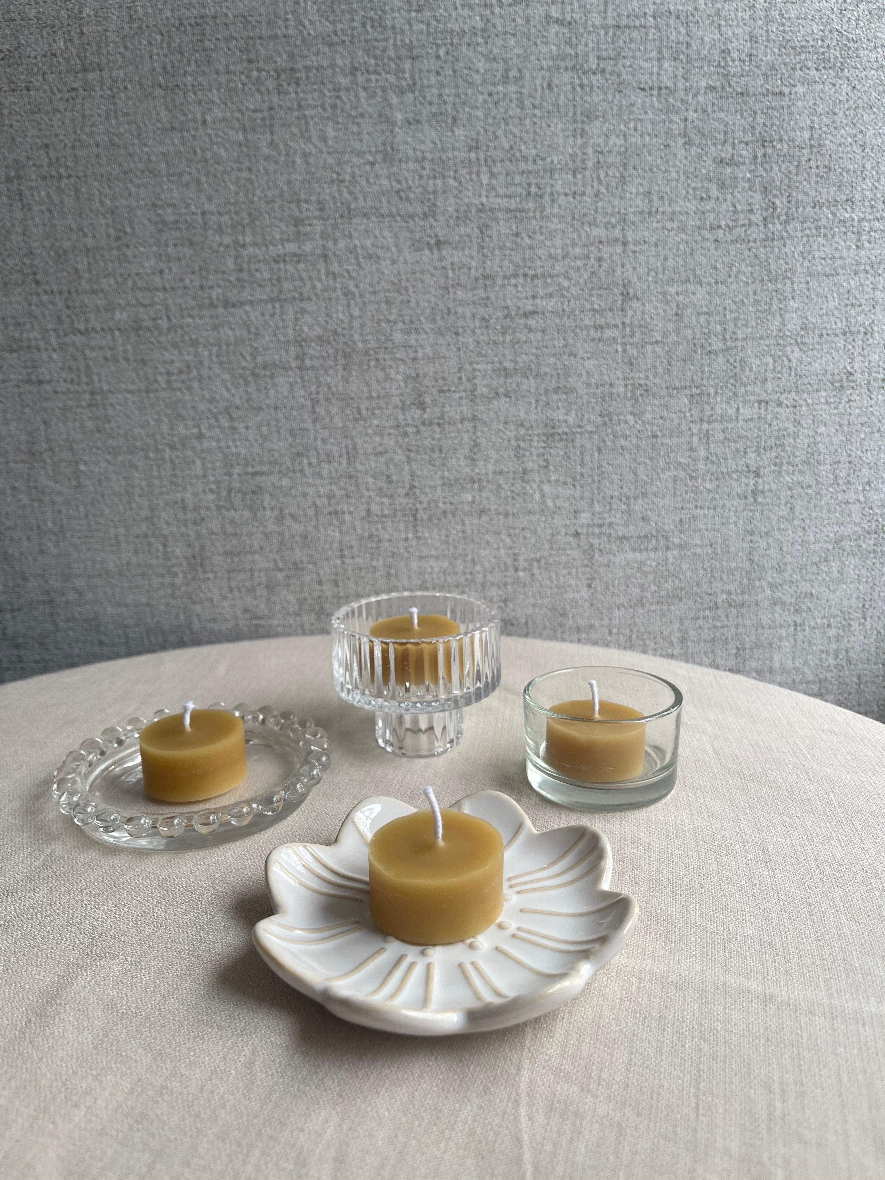 2-in-1 Reversible Ribbed Glass Candle Holder