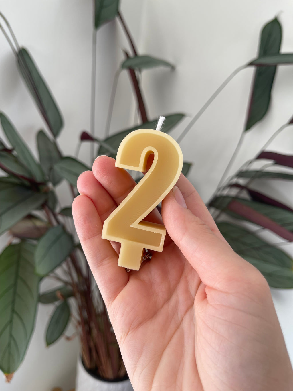 Handmade Beeswax Birthday Number Candle | Cake Topper