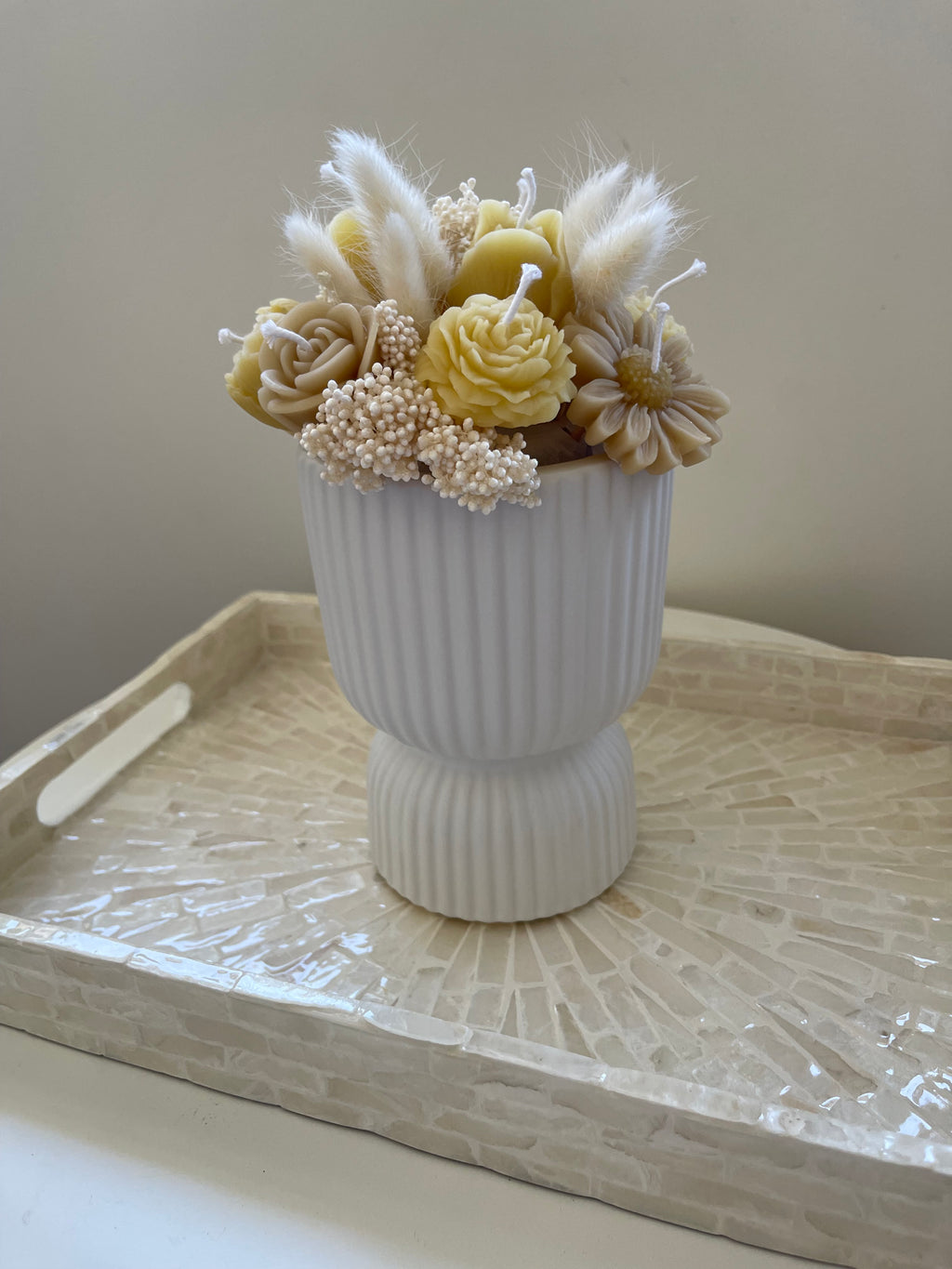 Handmade Beeswax Flower Candle Bouquet: Natural Home Décor Gift