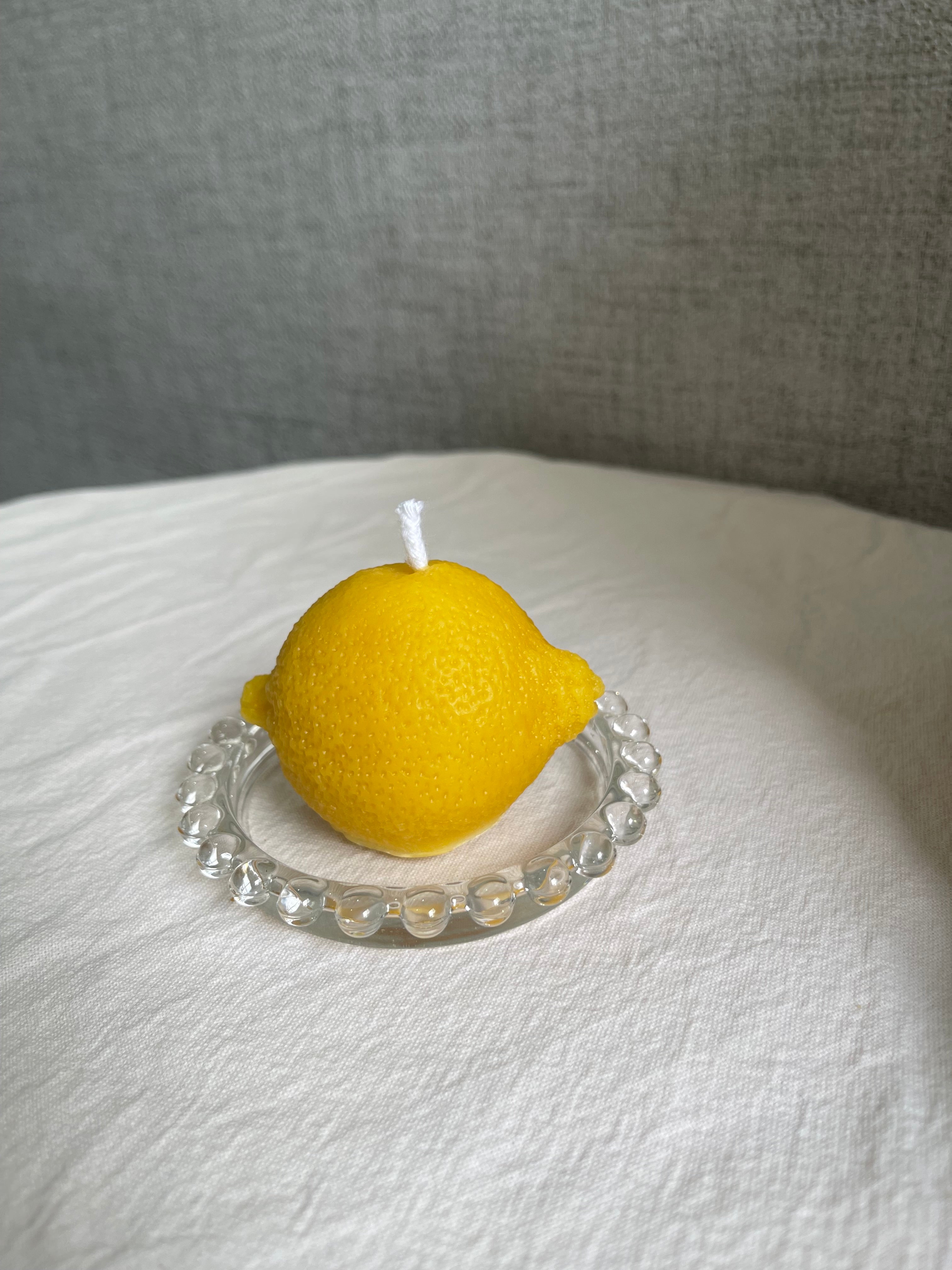 Handmade Lemon Shaped 100% Pure Beeswax Candle