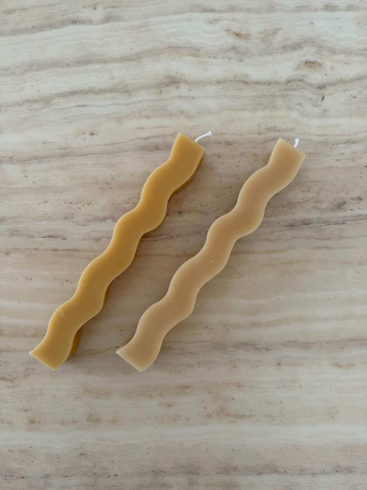 Wavy Beeswax Taper Candle