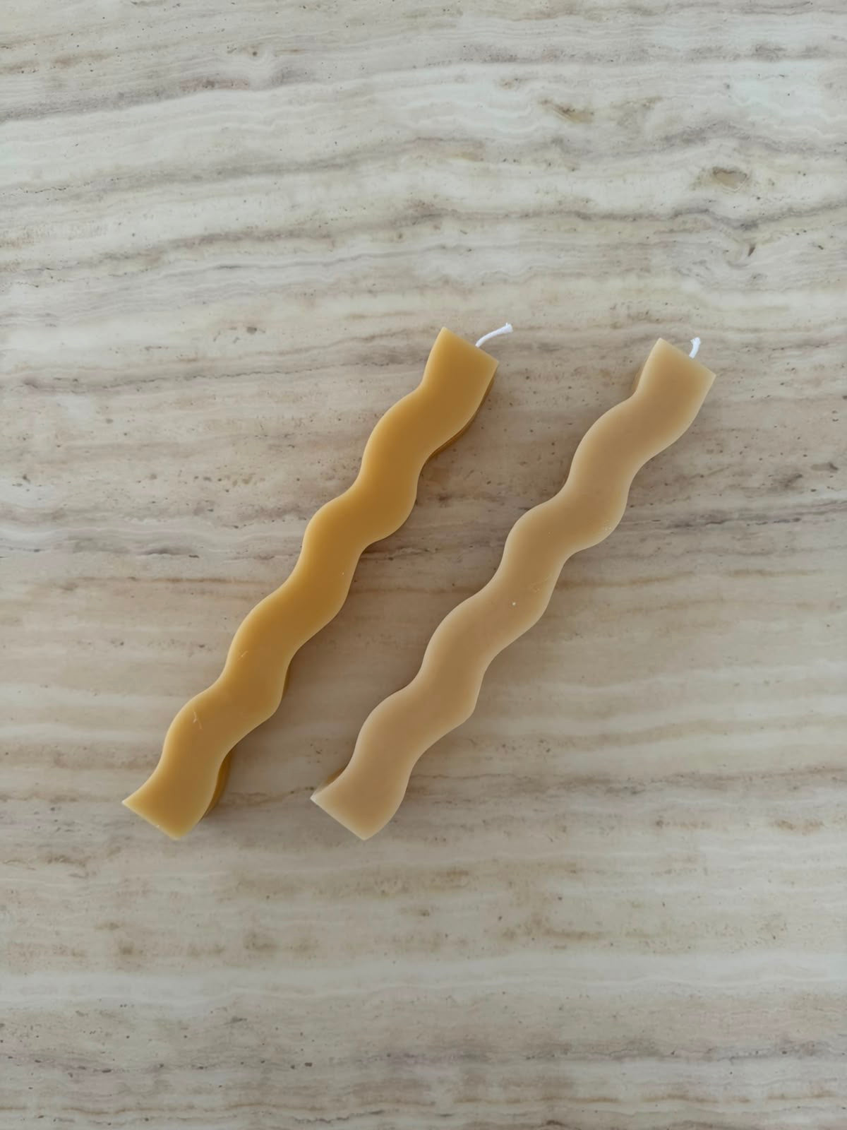 Wavy Beeswax Taper Candle