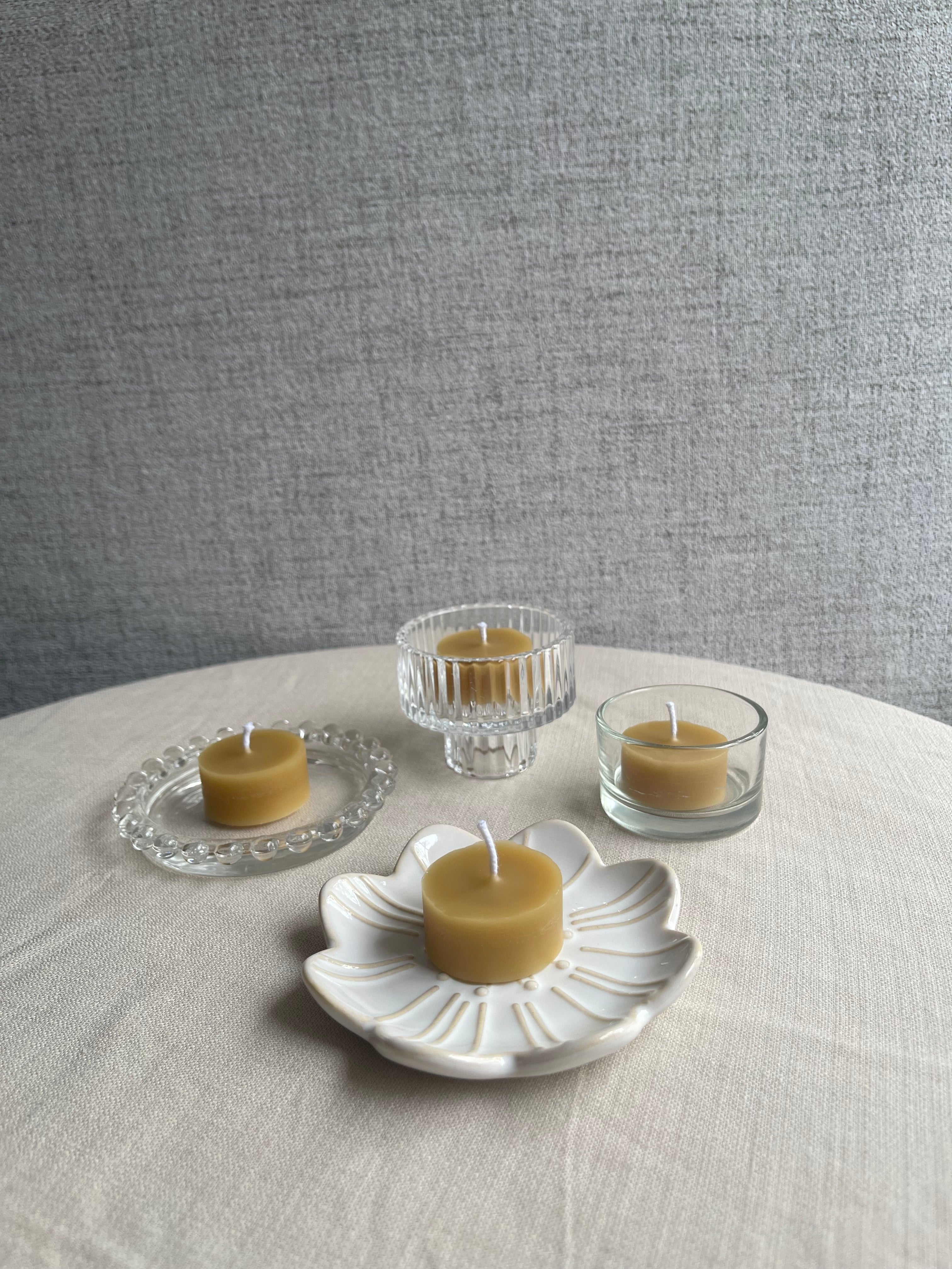 Elegant Beaded Glass Candle Plate