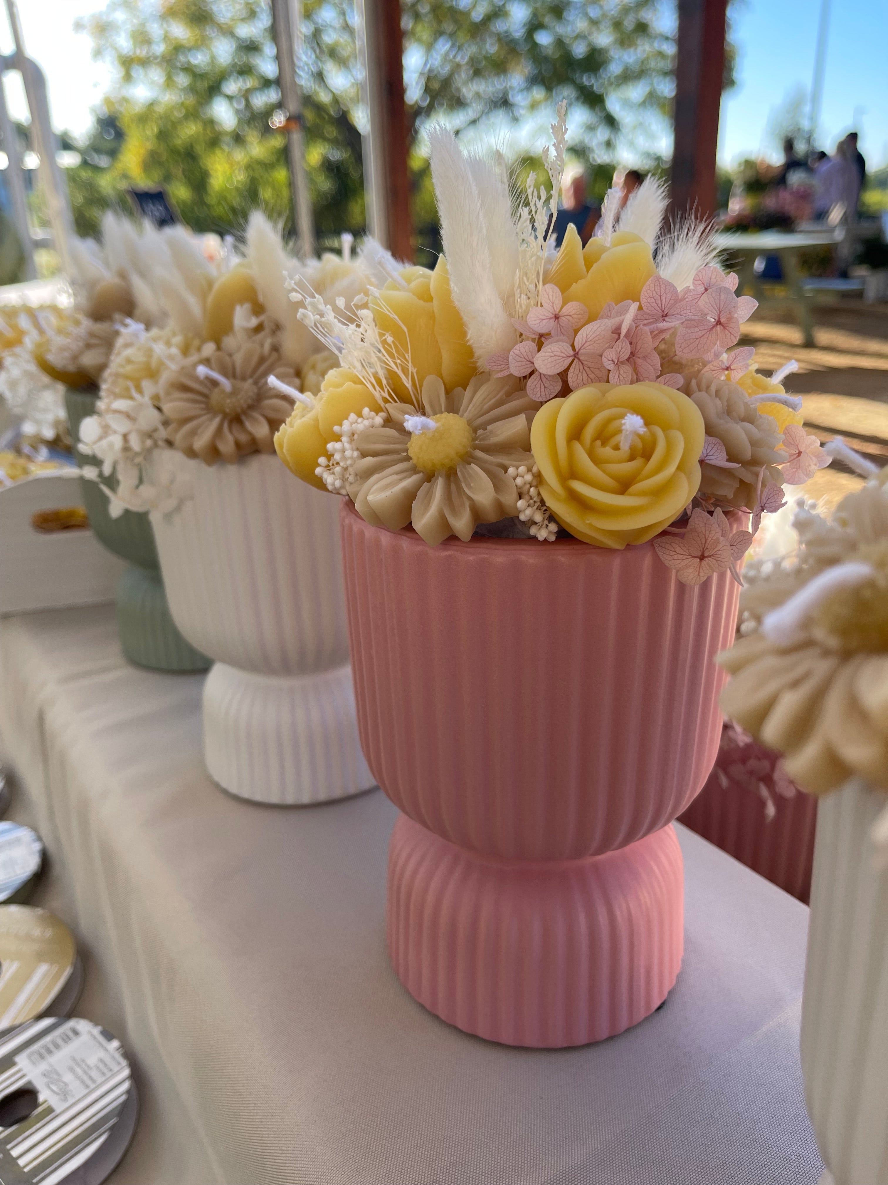 Handmade Beeswax Flower Candle Bouquet: Natural Home Décor Gift