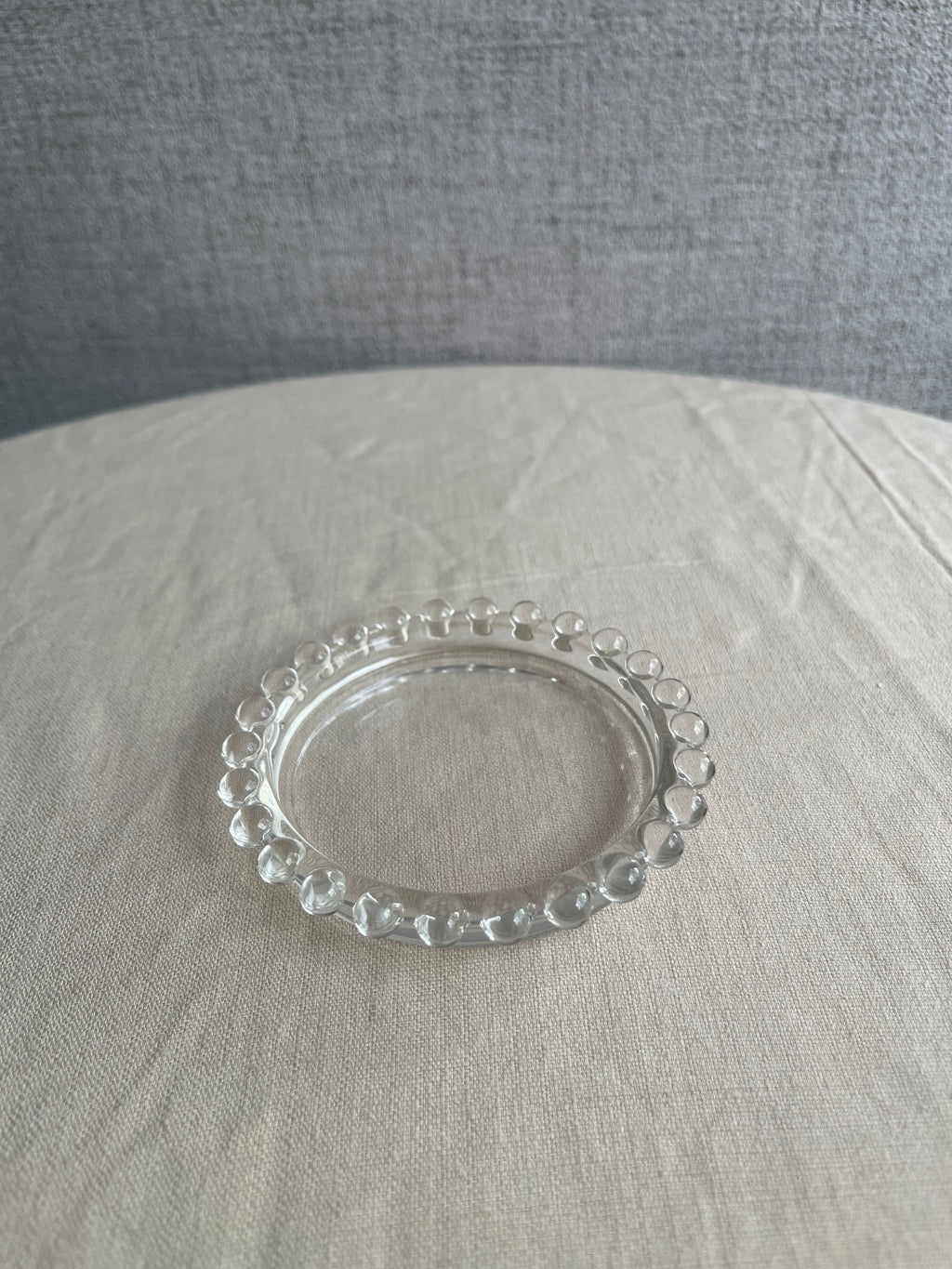 Elegant Beaded Glass Candle Plate