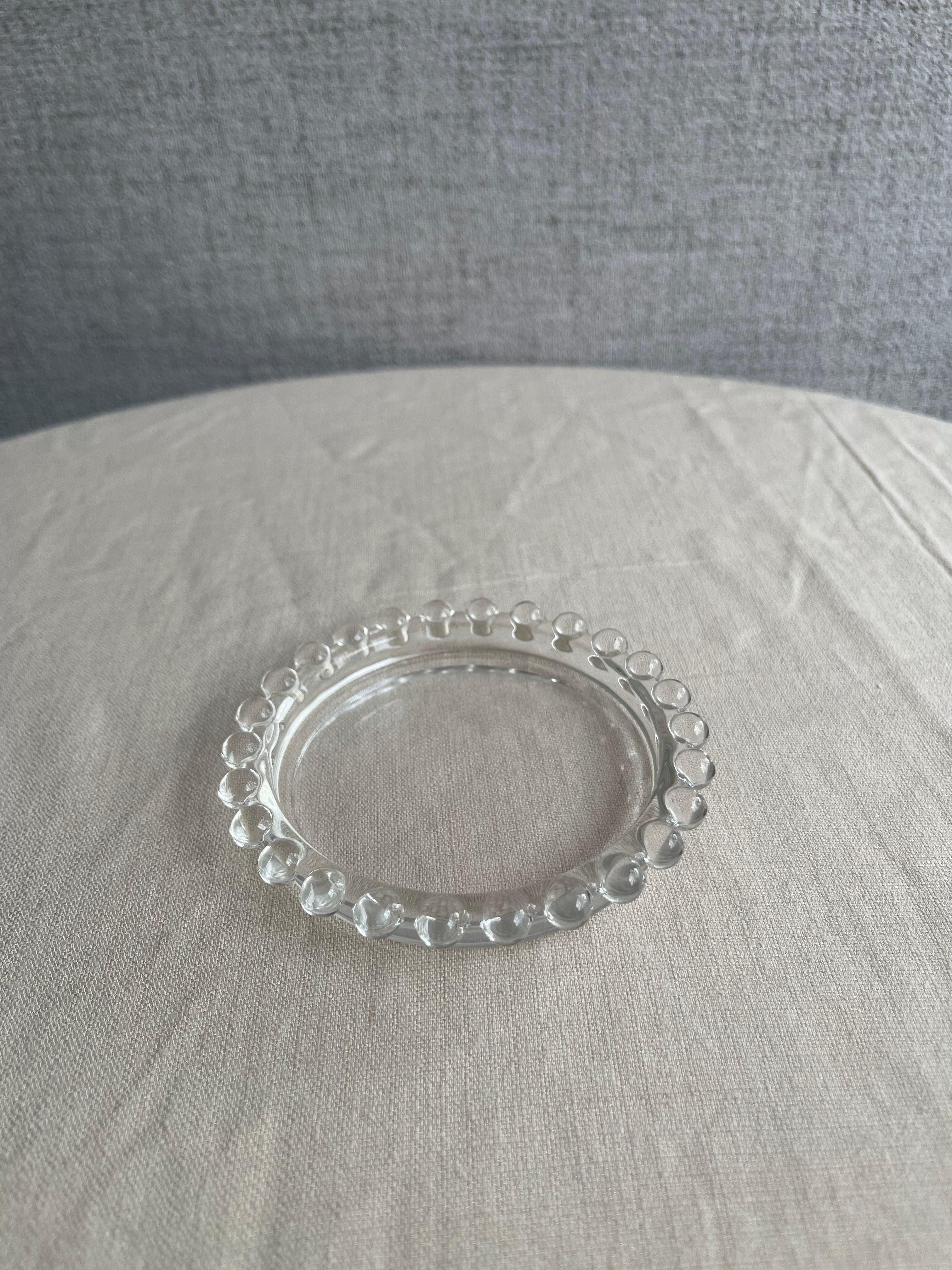 Elegant Beaded Glass Candle Plate