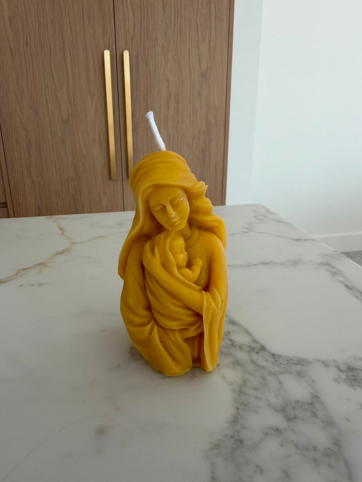 Handmade Beeswax Mother and Baby Candle: Natural Home Décor Gift
