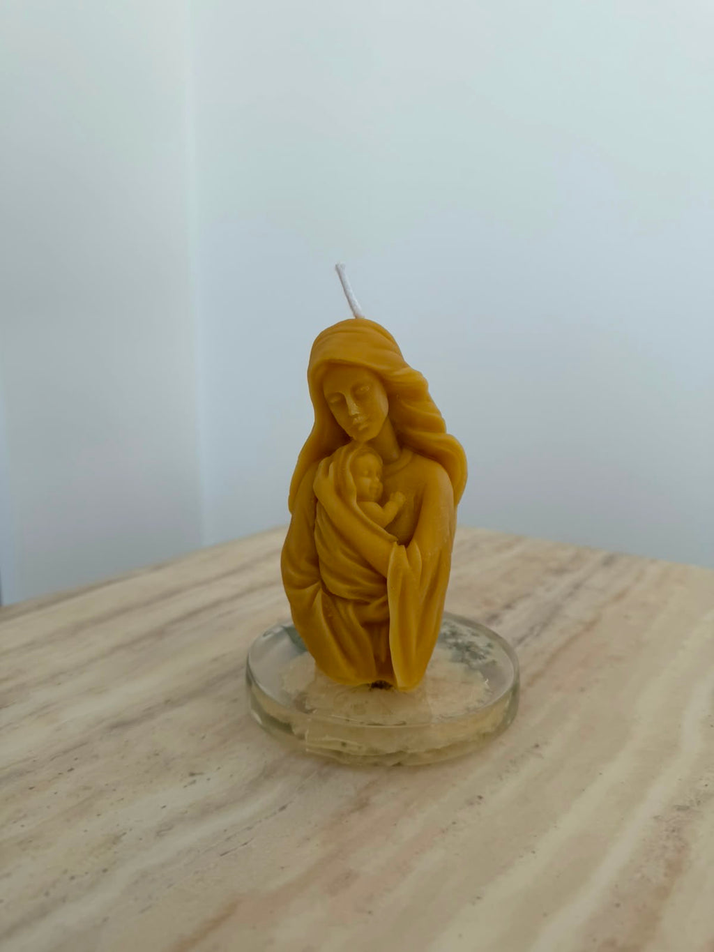 Handmade Beeswax Mother and Baby Candle: Natural Home Décor Gift