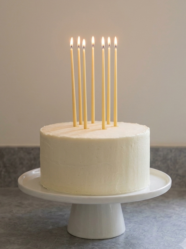 Slim Beeswax Birthday Candles 6 Pack