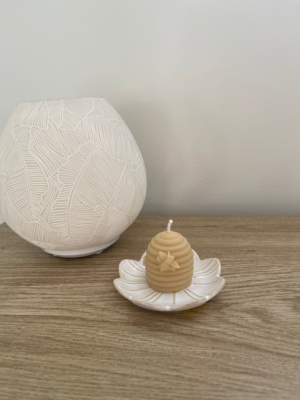 Ceramic Blossom Candle Plate