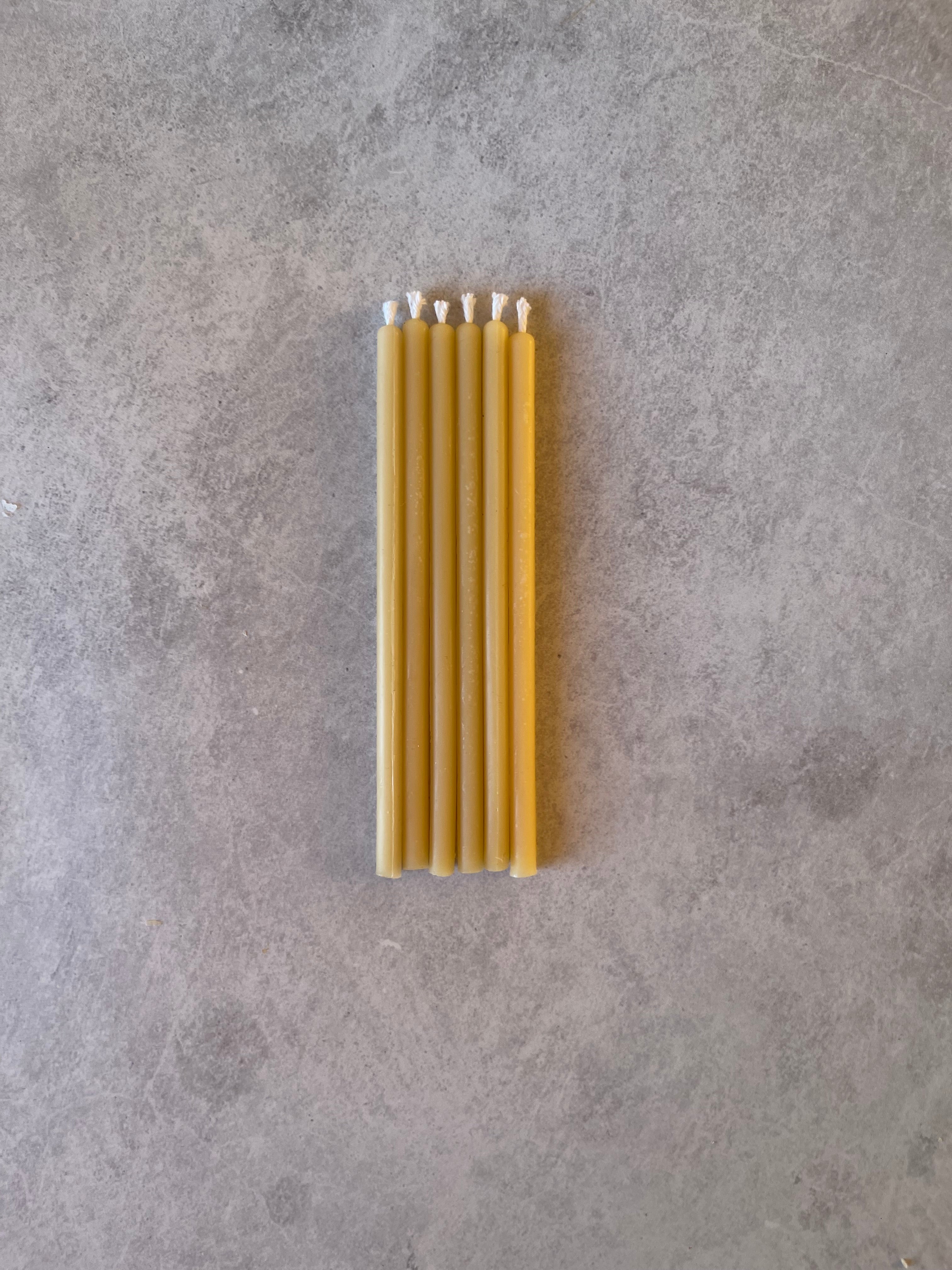 Slim Beeswax Birthday Candles 6 Pack