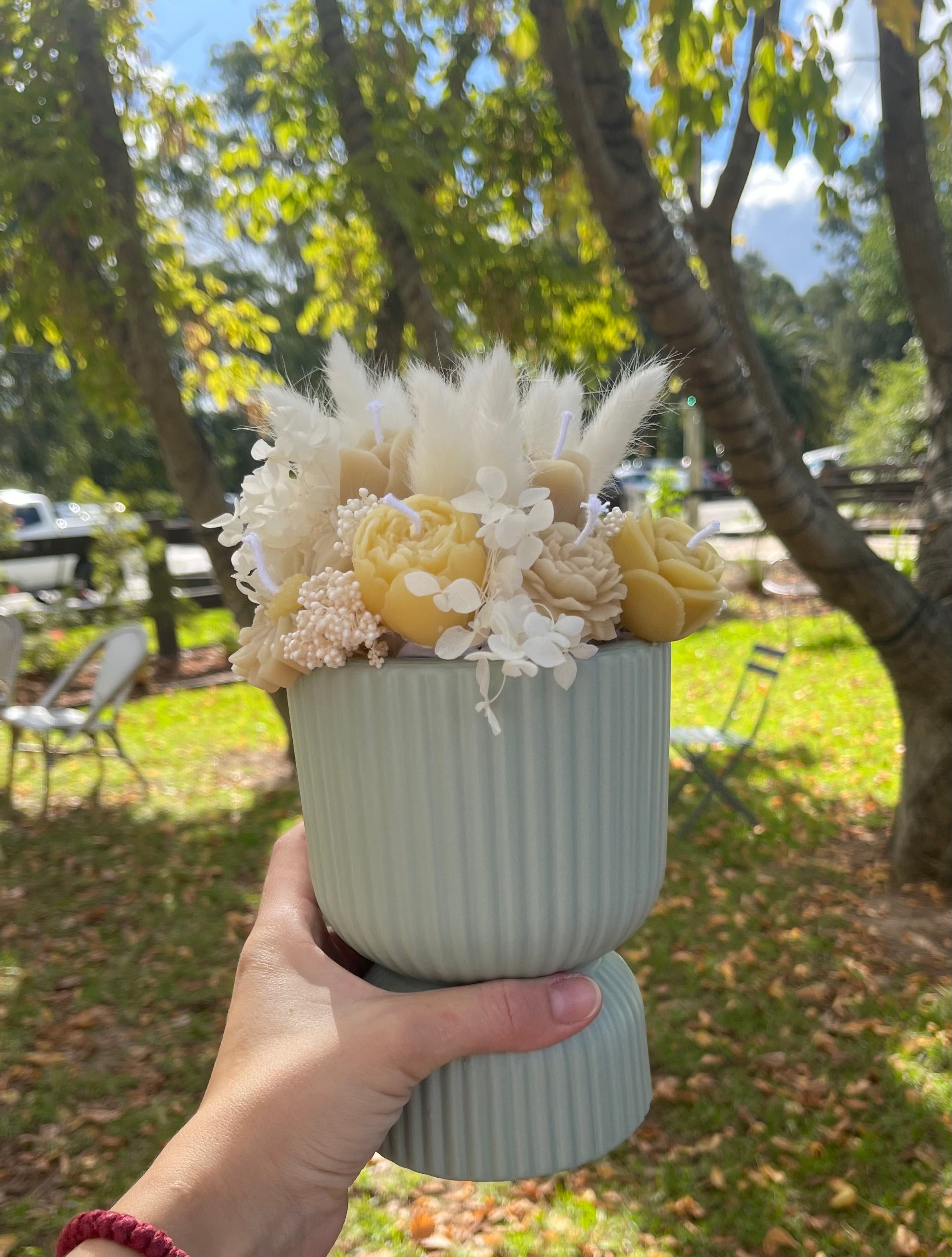 Handmade Beeswax Flower Candle Bouquet: Natural Home Décor Gift