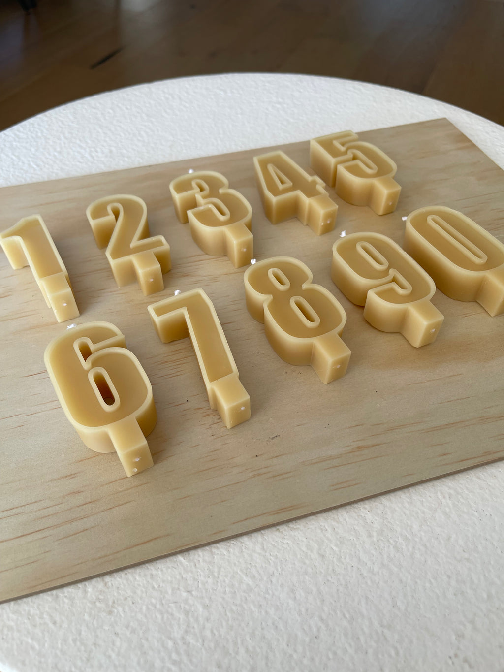 Handmade Beeswax Birthday Number Candle | Cake Topper