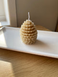 Handcrafted Pinecone Beeswax Candle – Natural Honey Scent, Rustic Décor