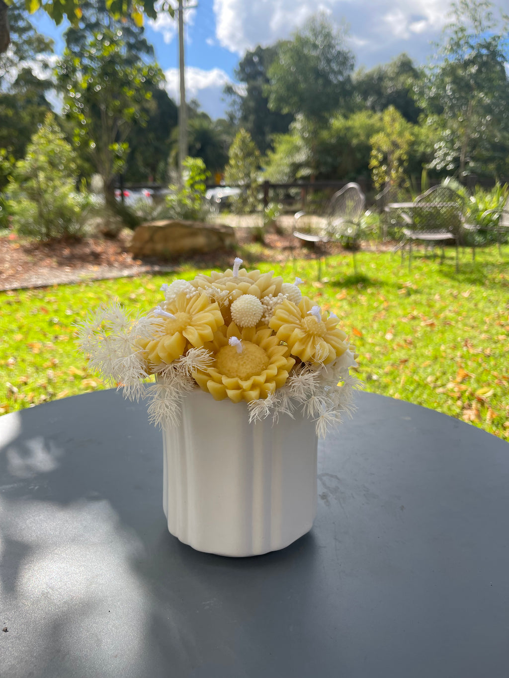 Handmade Beeswax Sunflower Candle Bouquet: Floral Home Dećor Gift