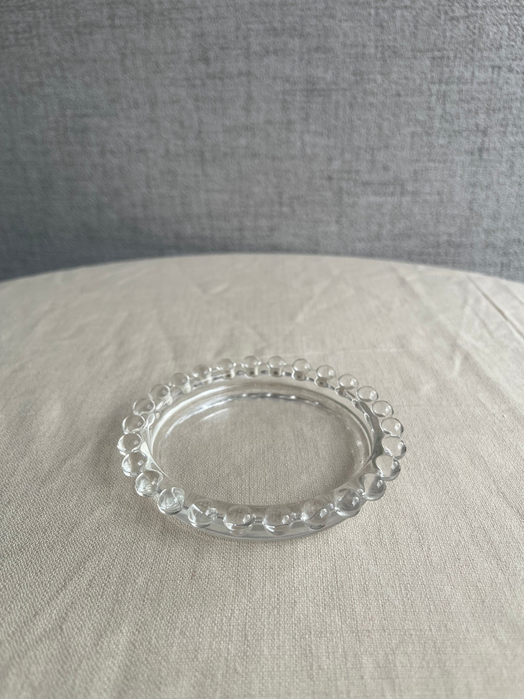 Elegant Beaded Glass Candle Plate