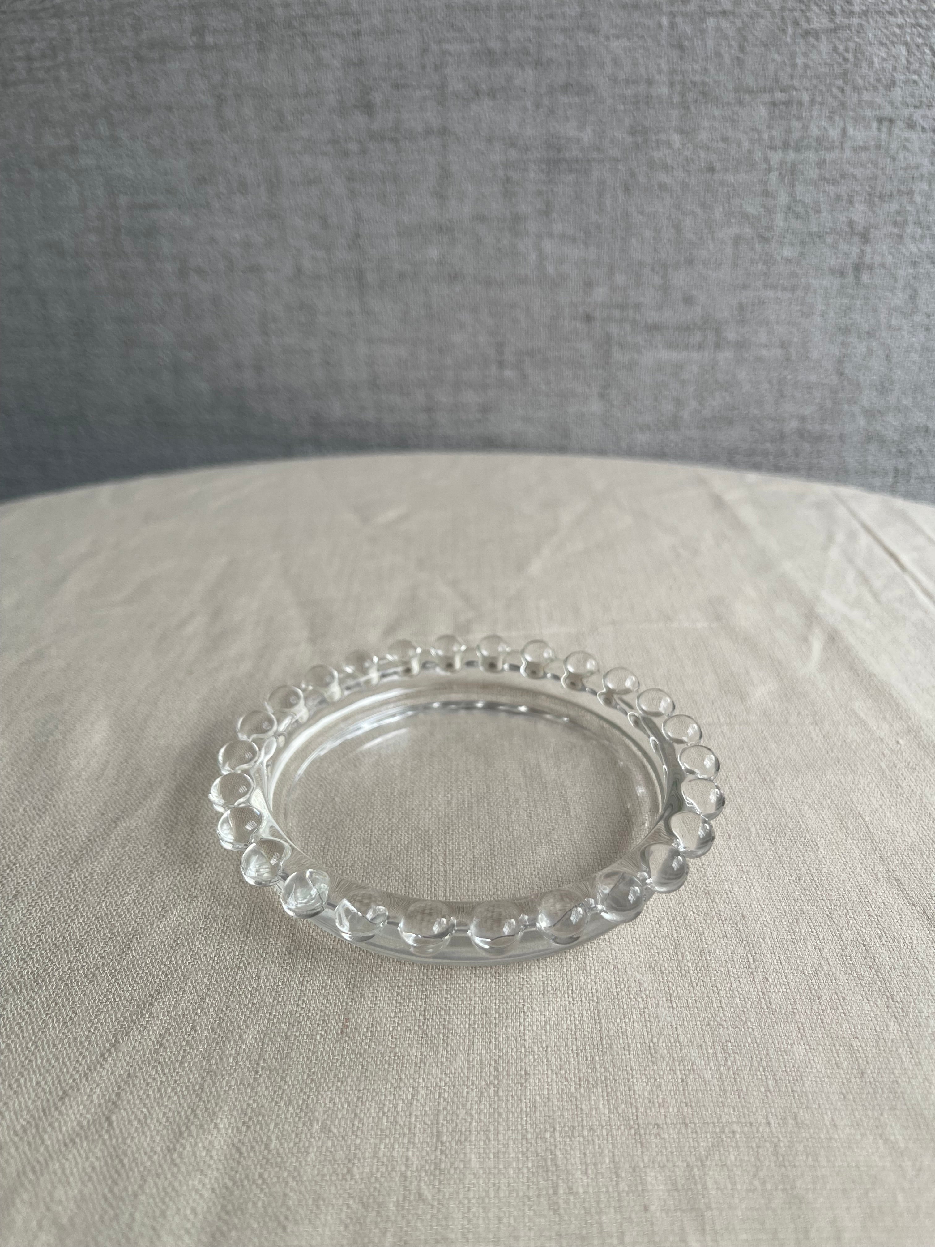 Elegant Beaded Glass Candle Plate