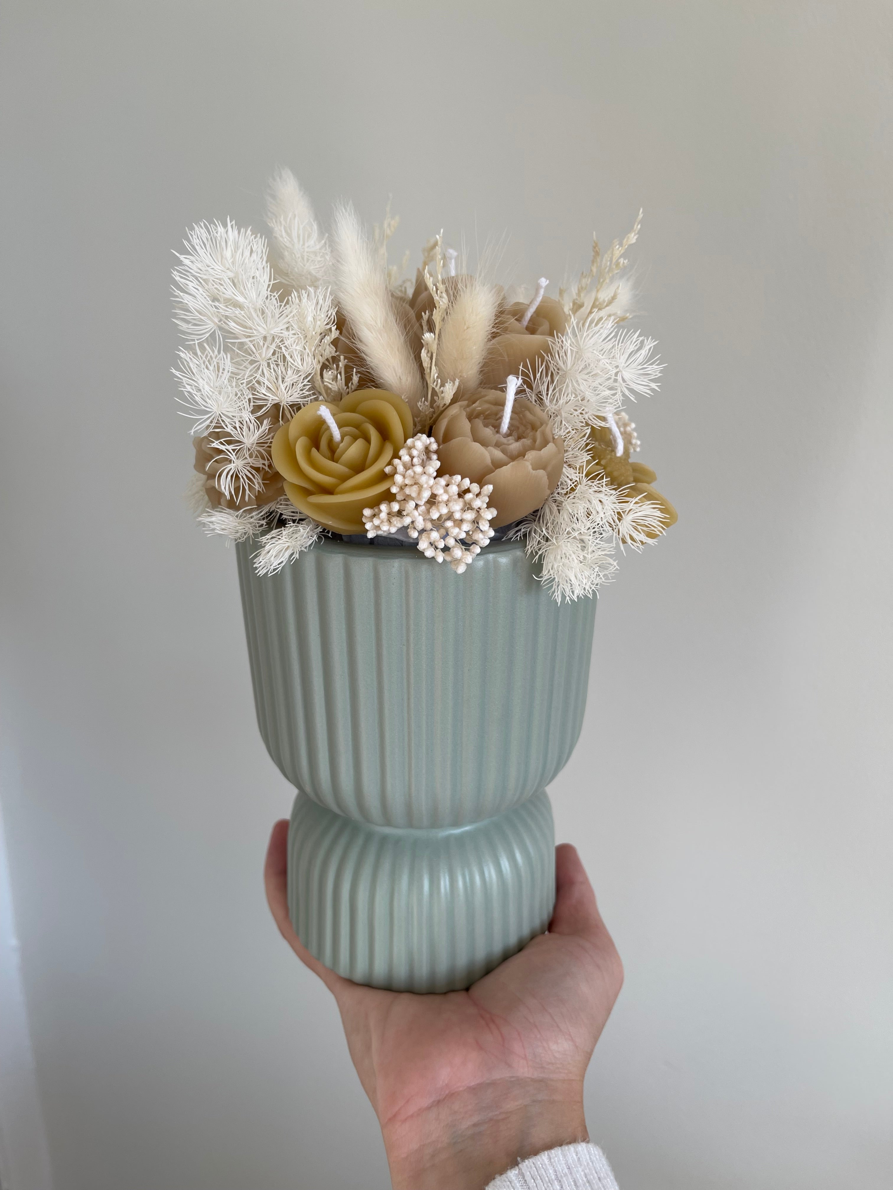 Handmade Beeswax Flower Candle Bouquet: Natural Home Décor Gift