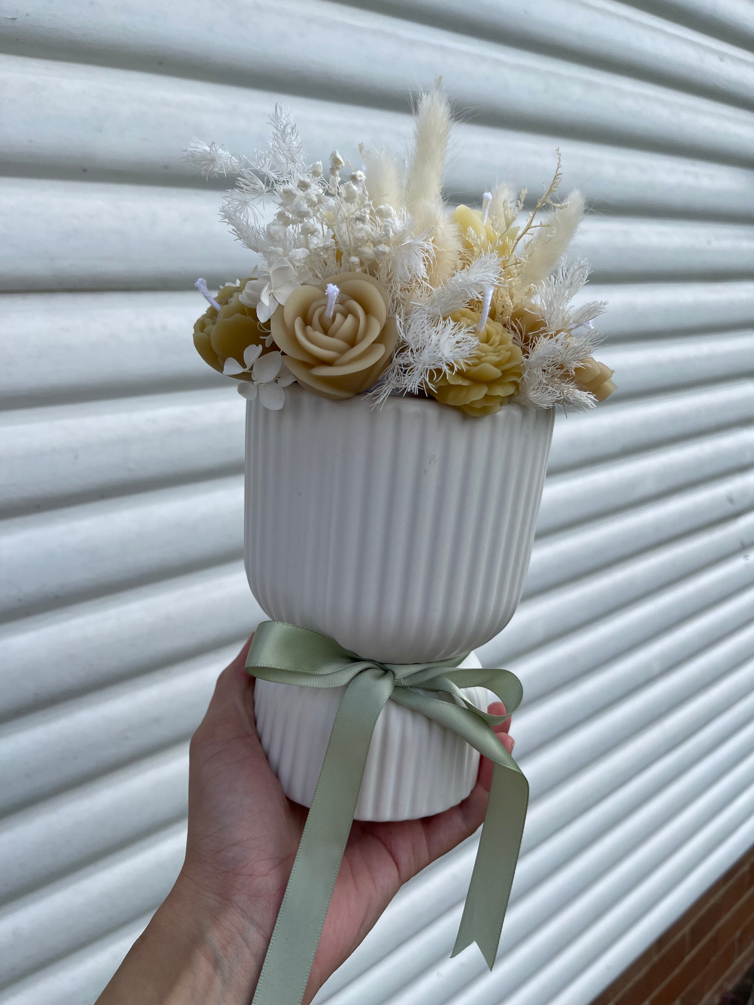 Handmade Beeswax Flower Candle Bouquet: Natural Home Décor Gift
