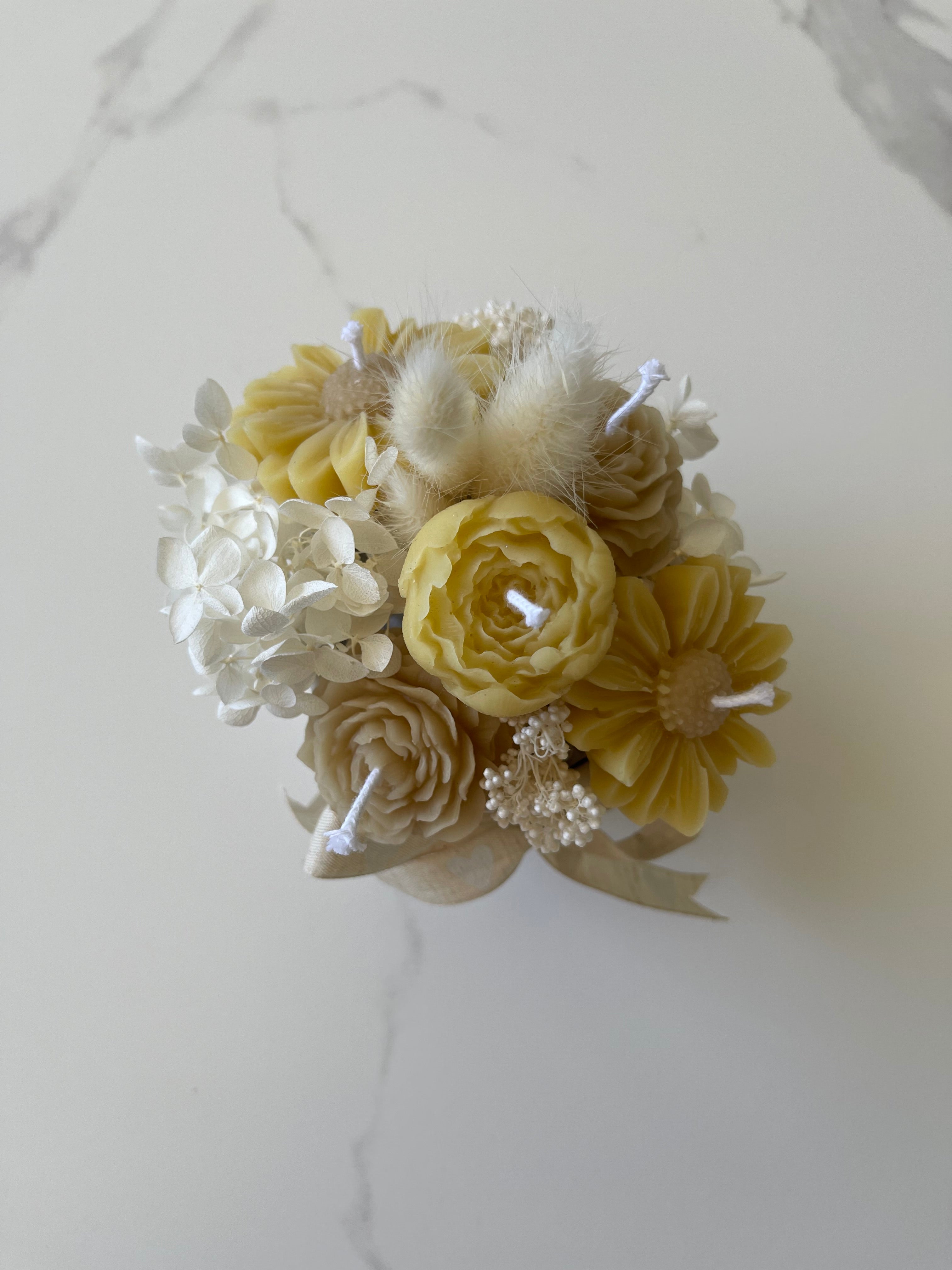 Handmade Beeswax Flower Candle Bouquet: Natural Scented Floral Décor