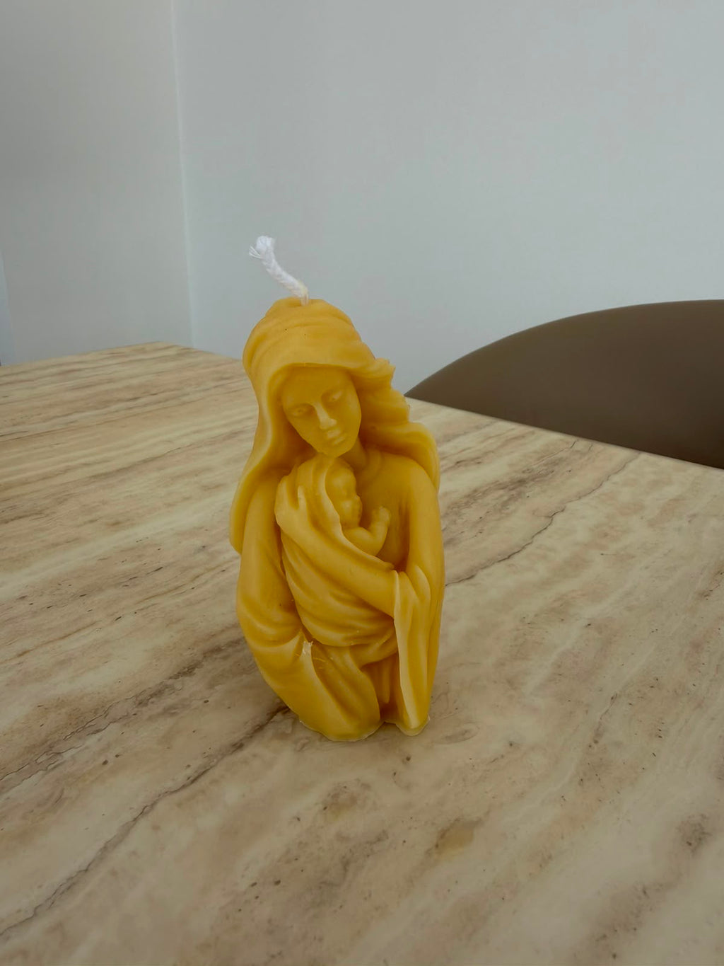 Handmade Beeswax Mother and Baby Candle: Natural Home Décor Gift