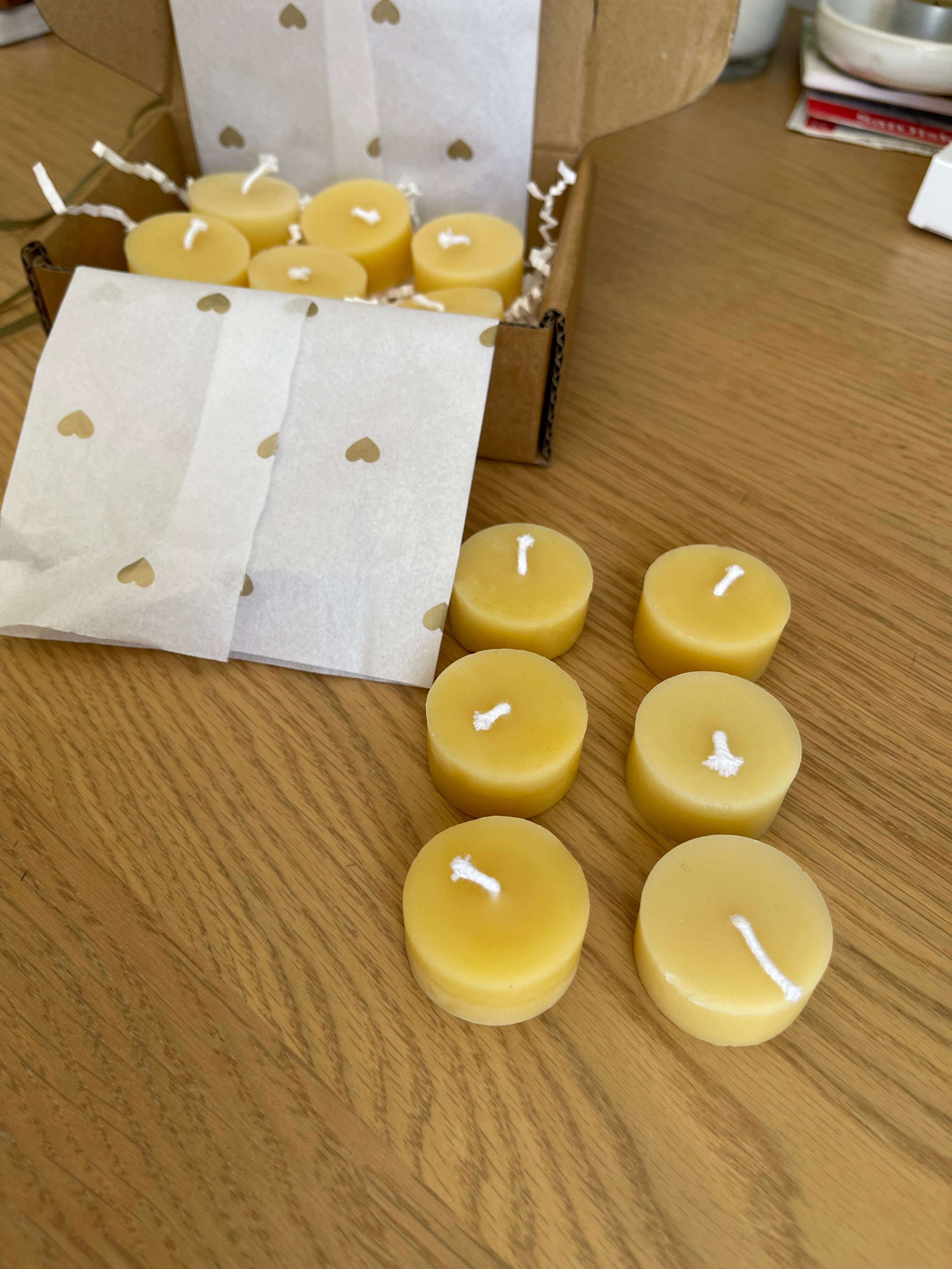 Handmade Australian Beeswax Tealight Candles - 8 Pack, 16 Pack, 24 Pack