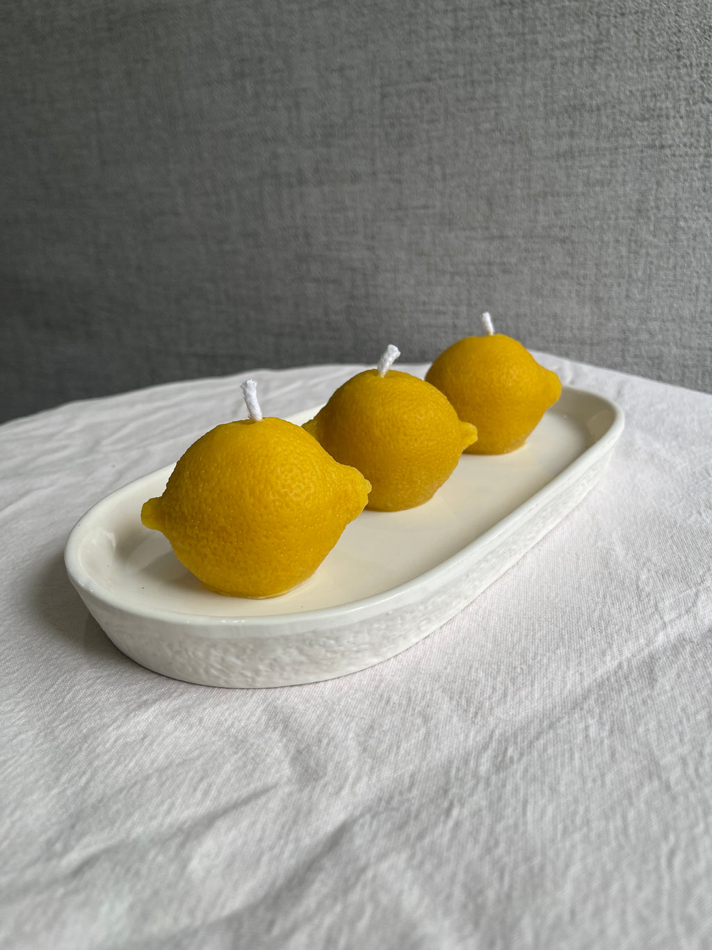 Handmade Lemon Shaped 100% Pure Beeswax Candle
