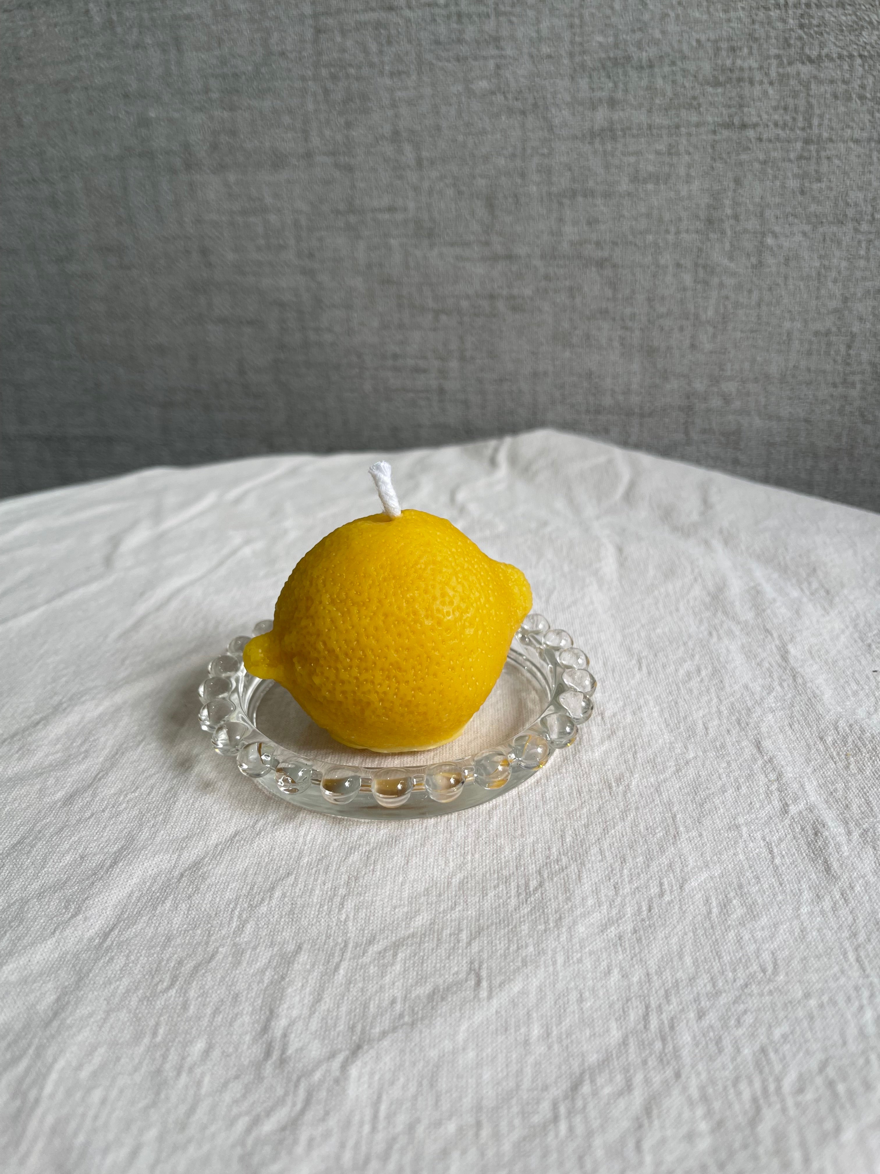 Handmade Lemon Shaped 100% Pure Beeswax Candle