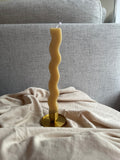 Modern Brushed Gold-Finished Metal Candle Holder