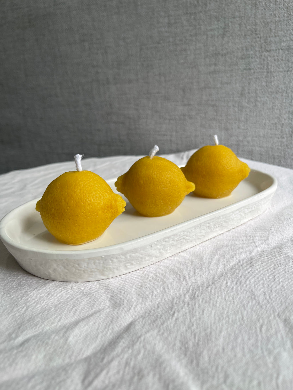 Handmade Lemon Shaped 100% Pure Beeswax Candle