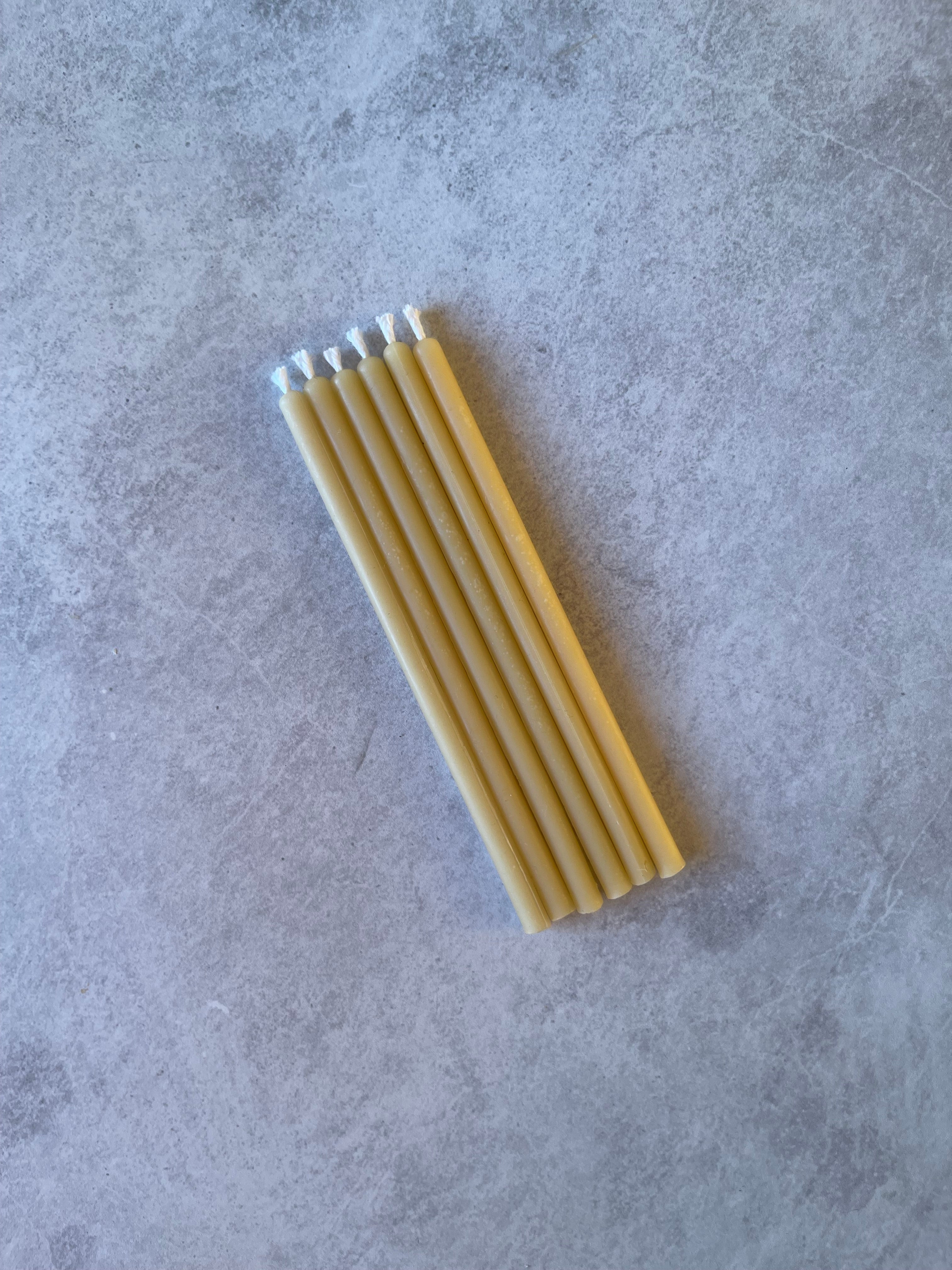 Slim Beeswax Birthday Candles 6 Pack