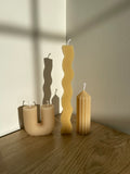 Wavy Beeswax Taper Candle