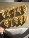 Handmade Beeswax Birthday Number Candle | Cake Topper