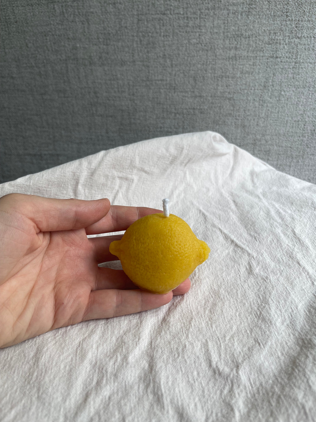 Handmade Lemon Shaped 100% Pure Beeswax Candle