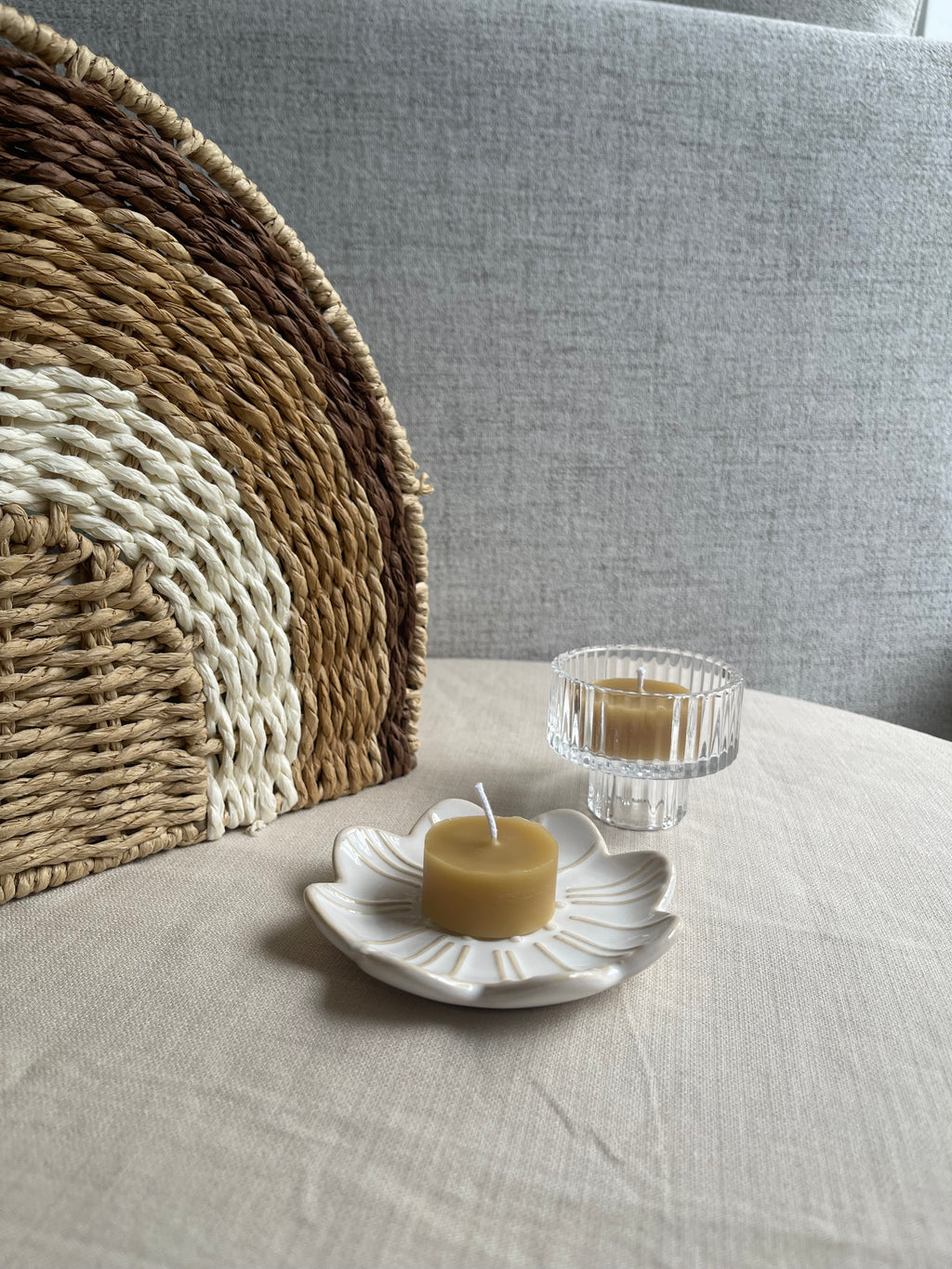 Ceramic Blossom Candle Plate