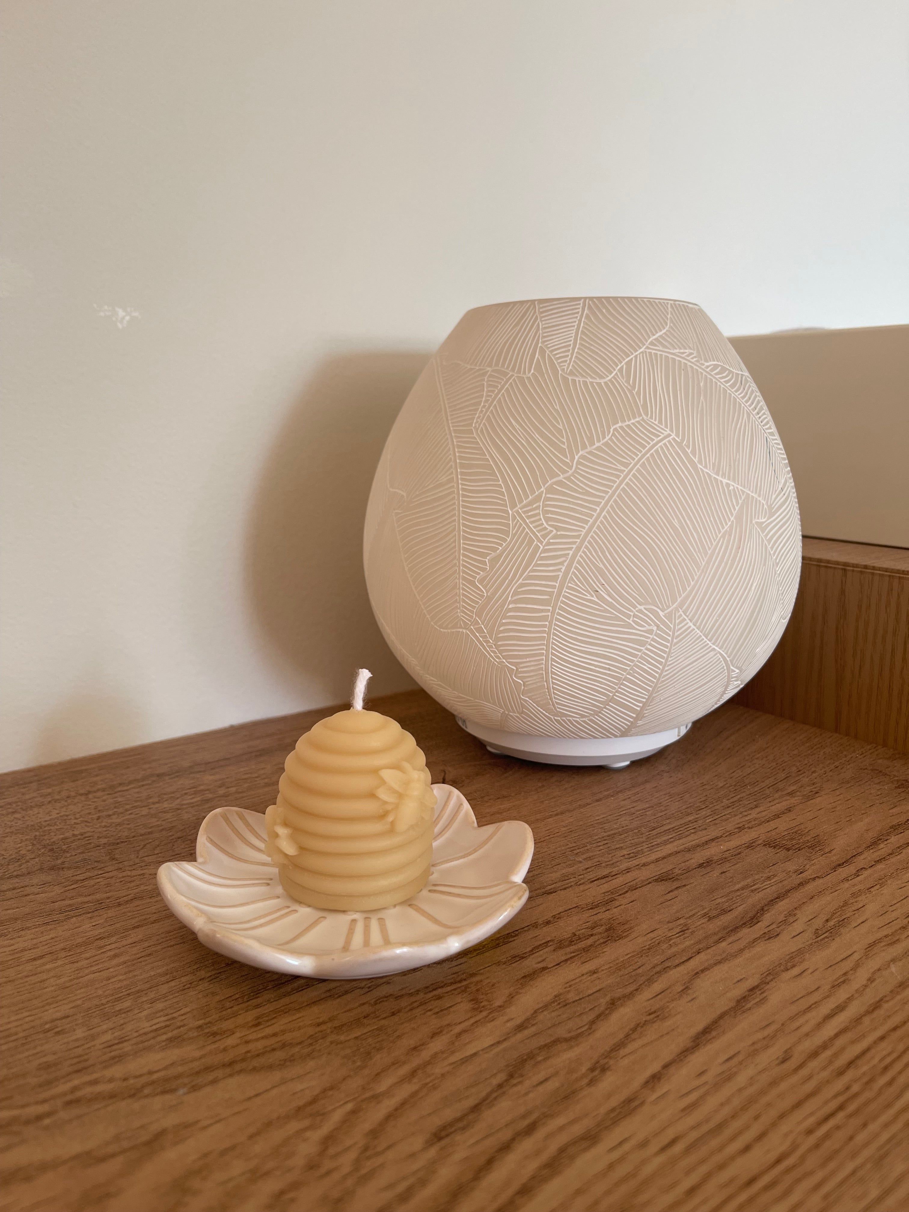 Ceramic Blossom Candle Plate
