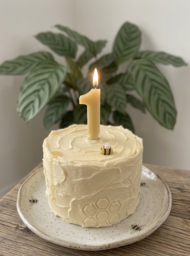 Handmade Beeswax Birthday Number Candle | Cake Topper
