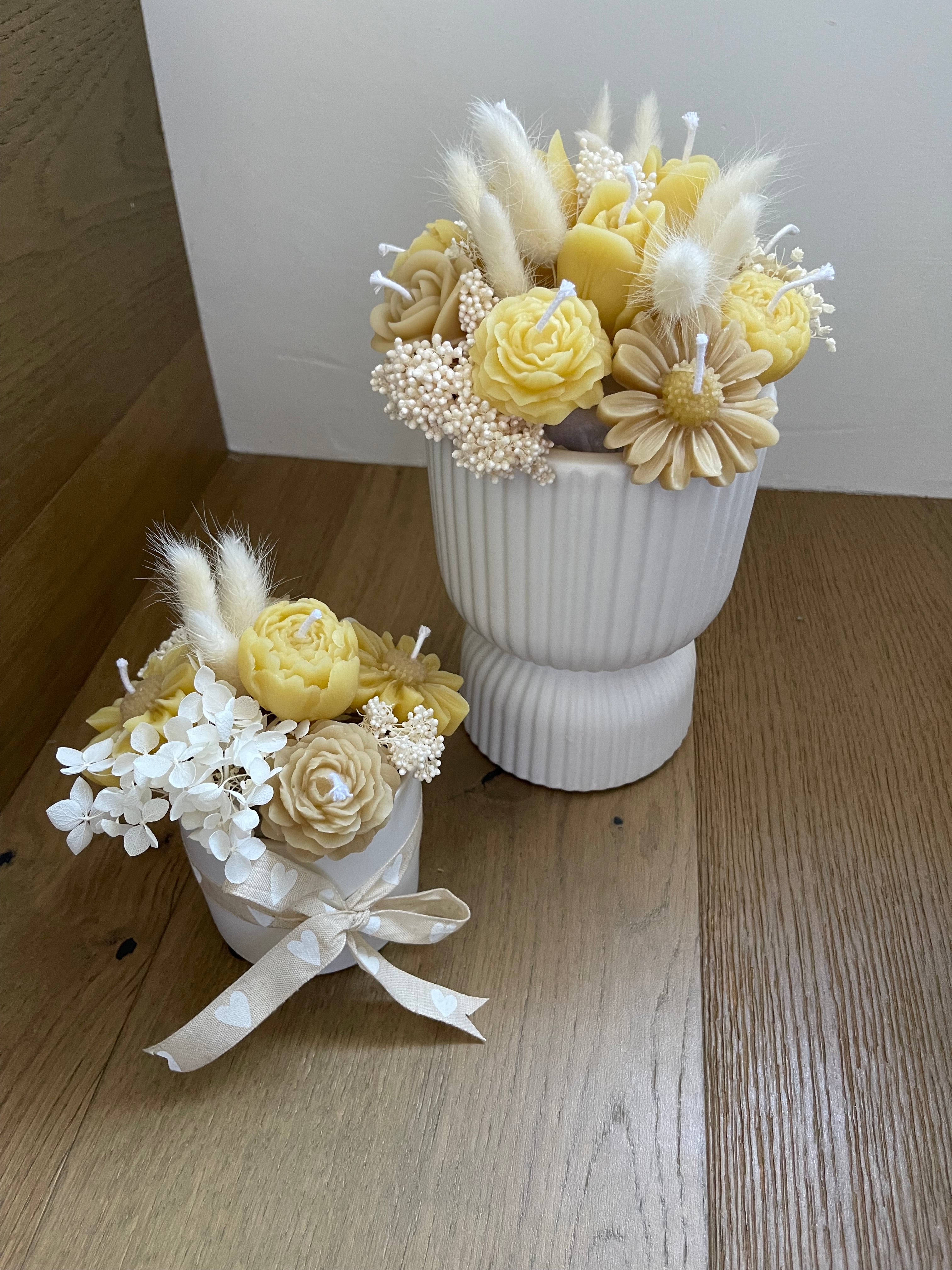 Handmade Beeswax Flower Candle Bouquet: Natural Home Décor Gift