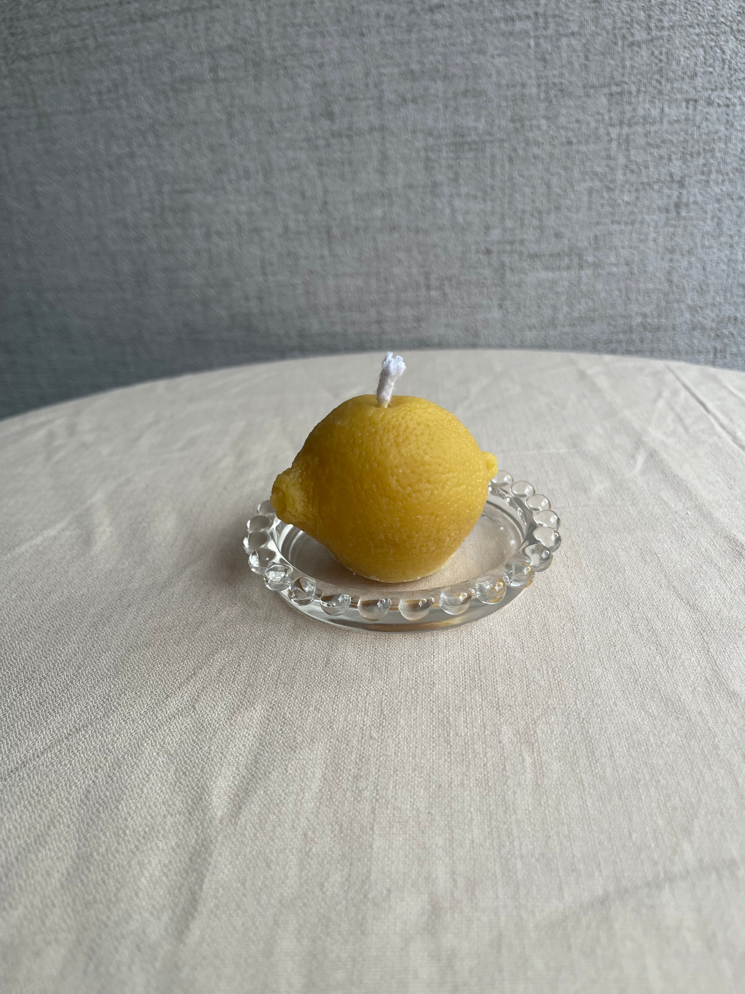 Elegant Beaded Glass Candle Plate