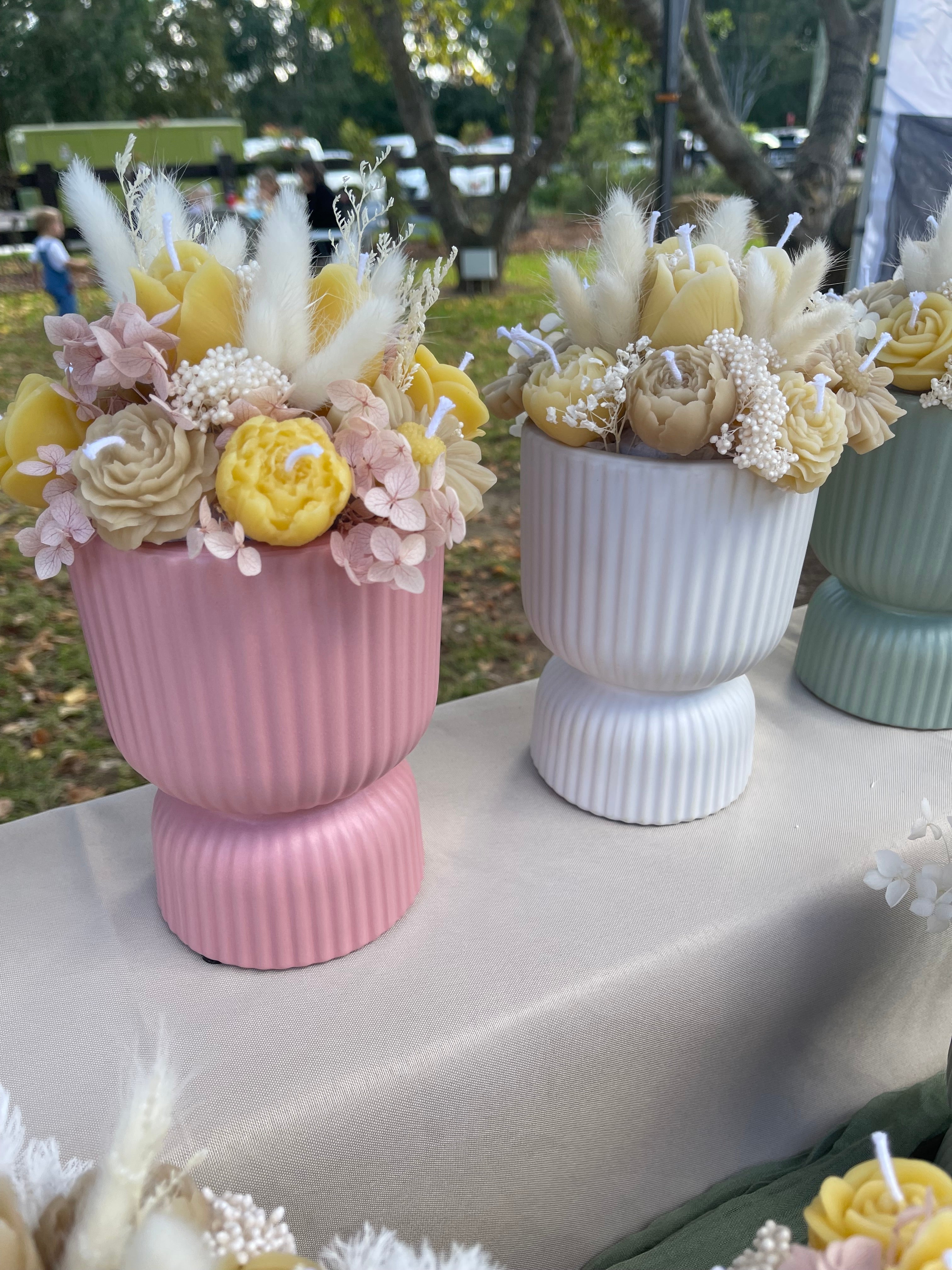 Handmade Beeswax Flower Candle Bouquet: Natural Home Décor Gift